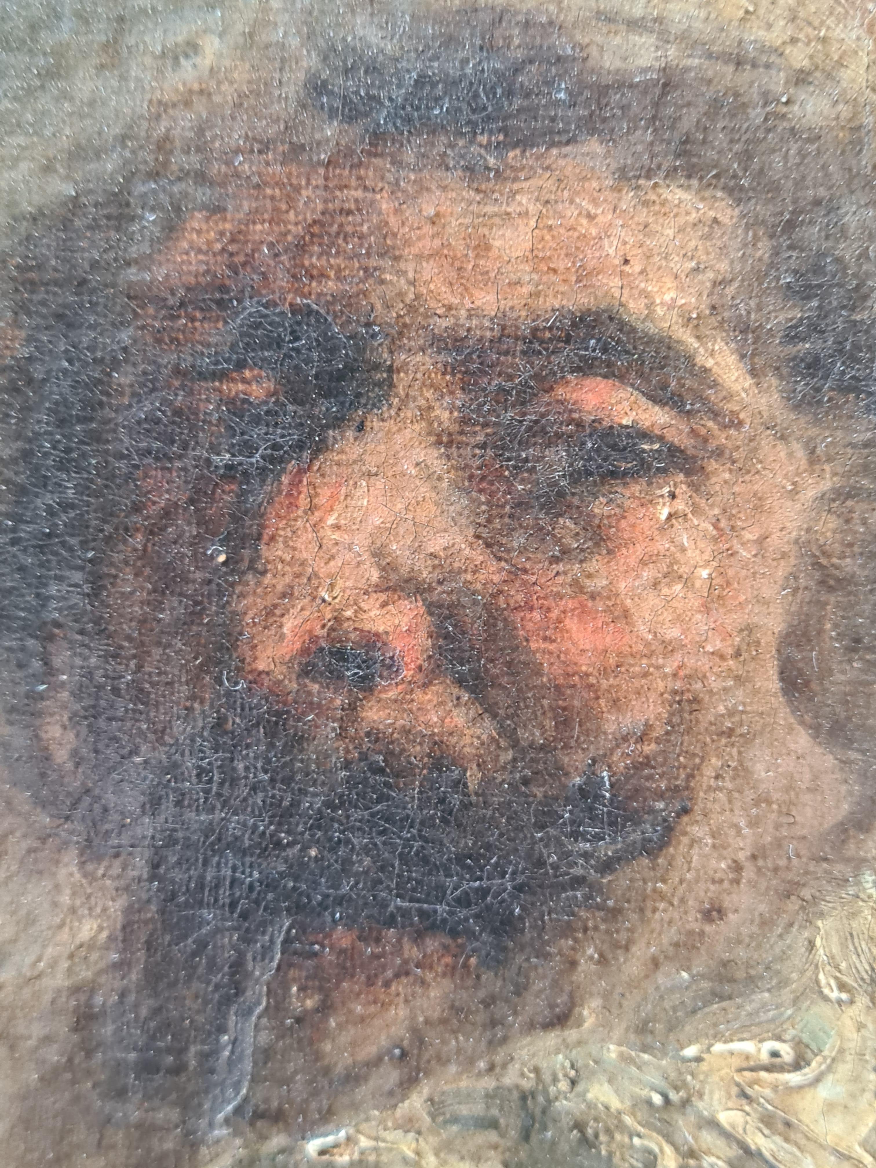 Ritratto a olio in stile barocco, Il cavaliere che ride, seguace di Frans Hals in vendita 1