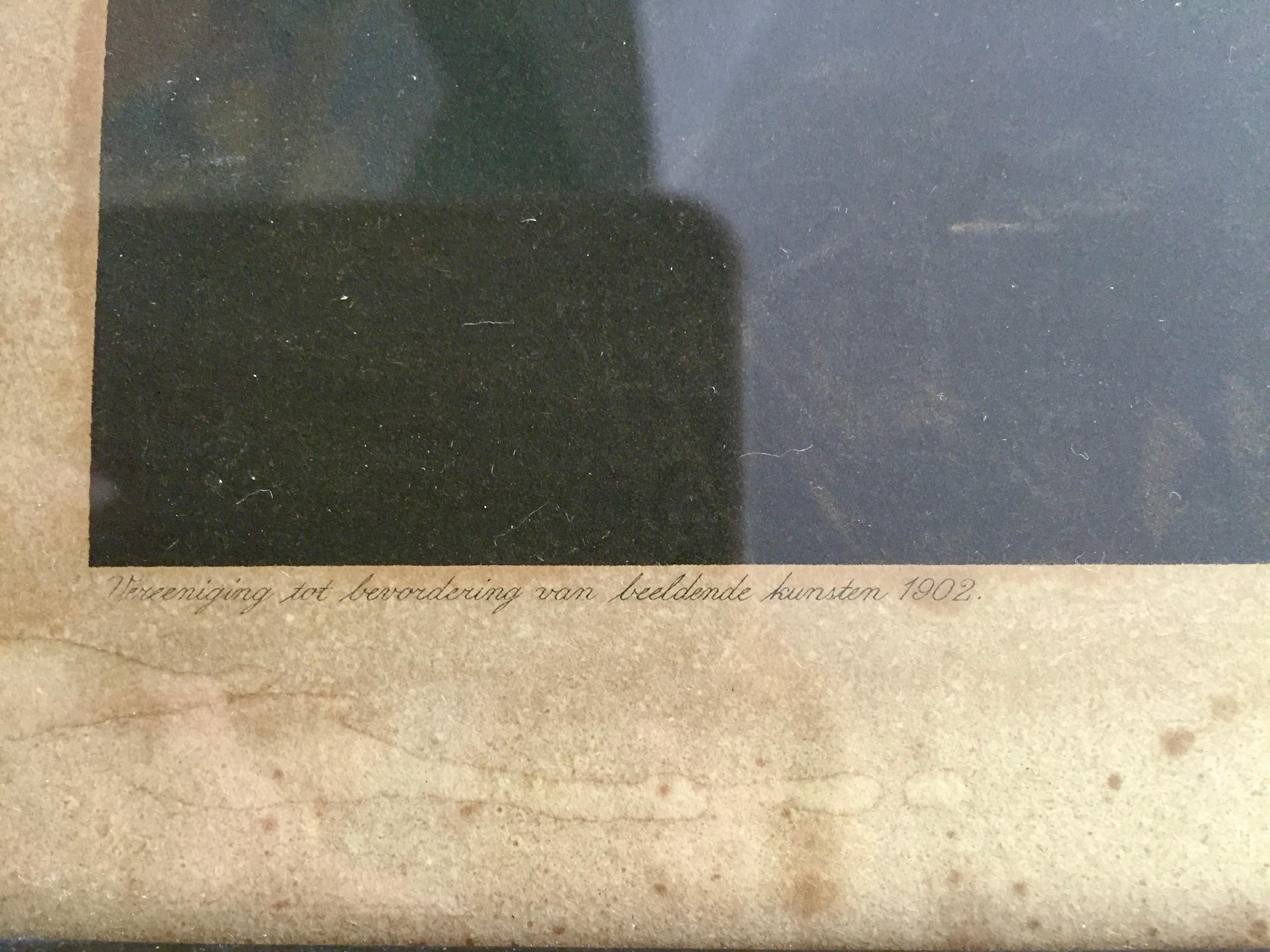 Engraving with black Biedermeier frame