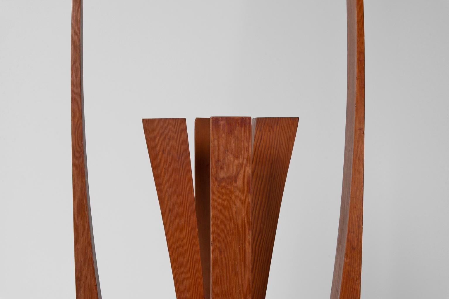 Late 20th Century Frans Hermes abstract pine sculpture Netherlands 1970 For Sale