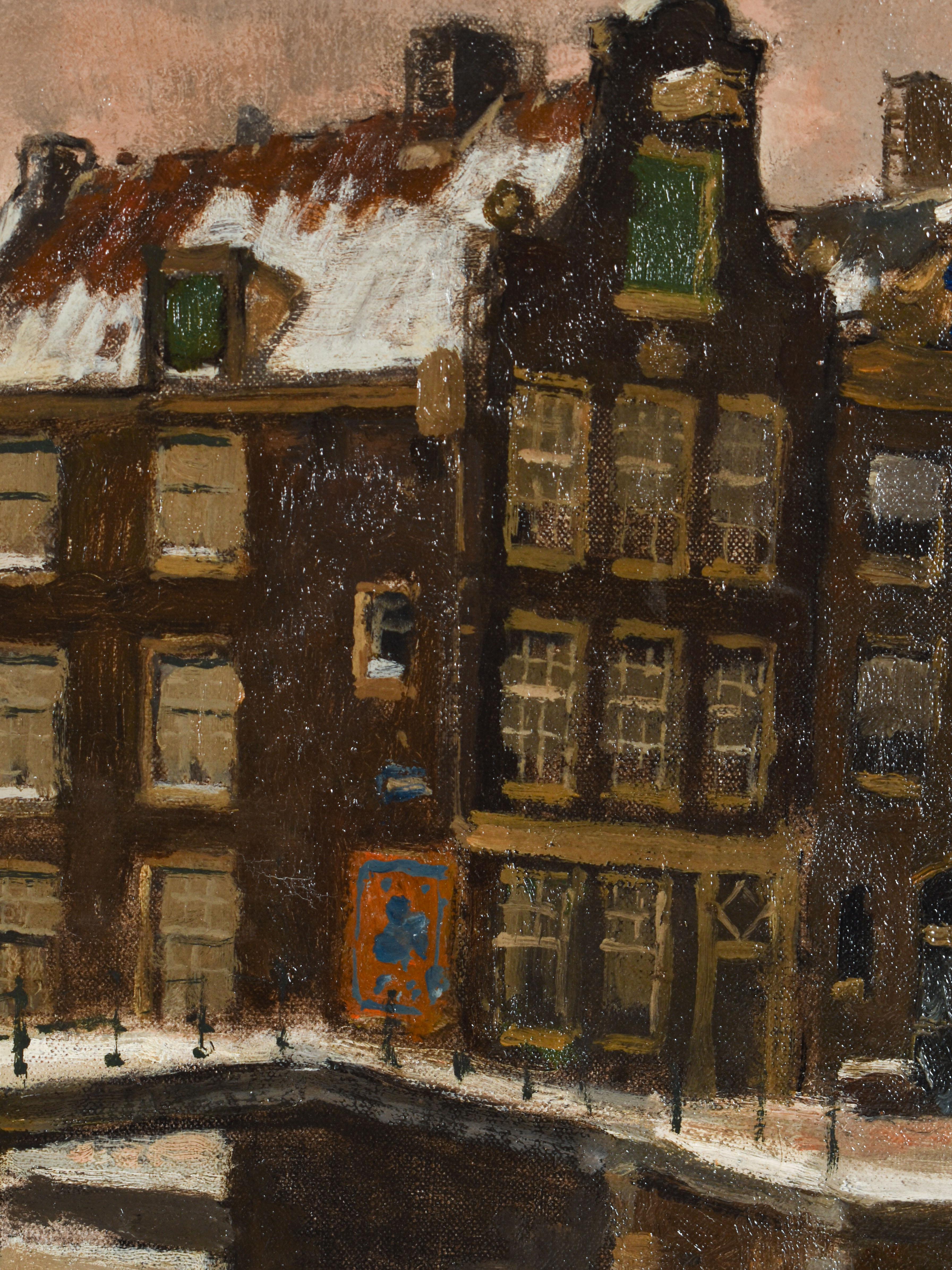 Covered wagon on the Amsterdam canal - Frans Langeveld - Dutch - Europe For Sale 1