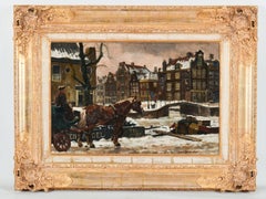 Covered wagon on the Amsterdam canal - Frans Langeveld - Dutch - Europe