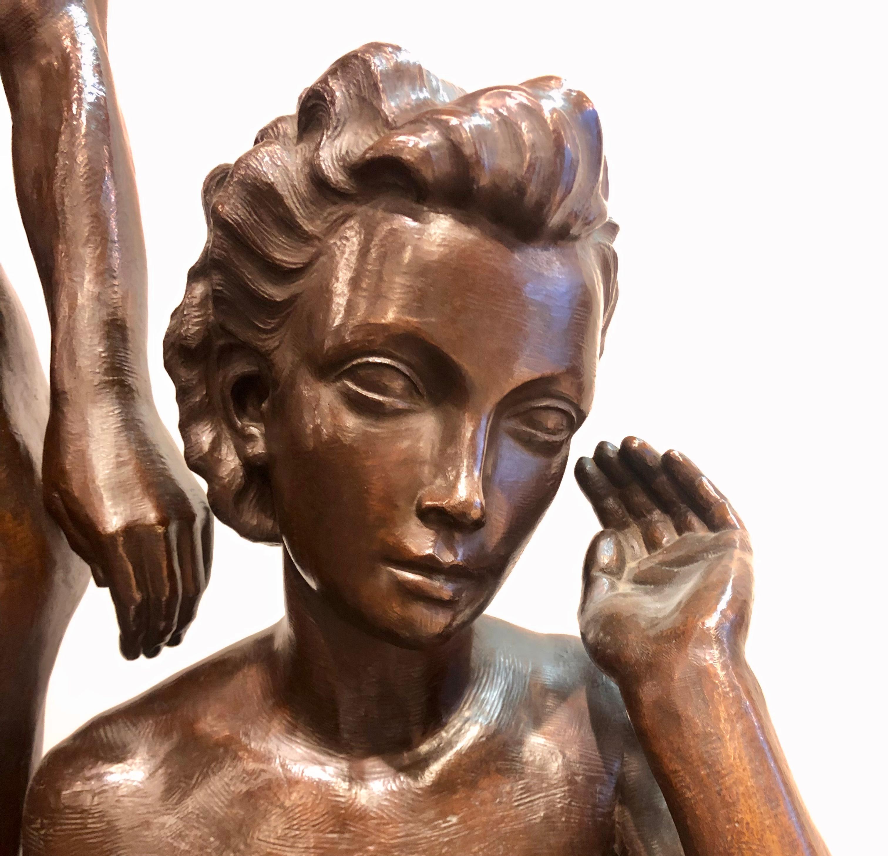 Art Deco Frans Lemaitre huge Bronze Sculpture  2