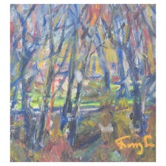 Frans Lundberg, Swedish painter. Oil on panel. Modern landscape. Mid-20th C.