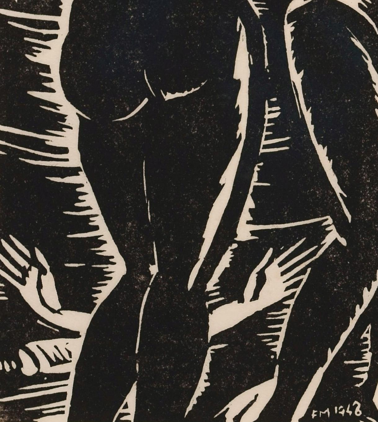 Bodies and Heads / - The new human couple - - Expressionist Print by Frans Masereel
