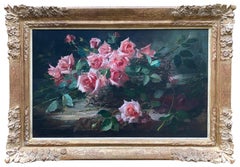 A Still Life with King’s Roses in a Basket, Frans Mortelmans, Antwerp 1865-1936
