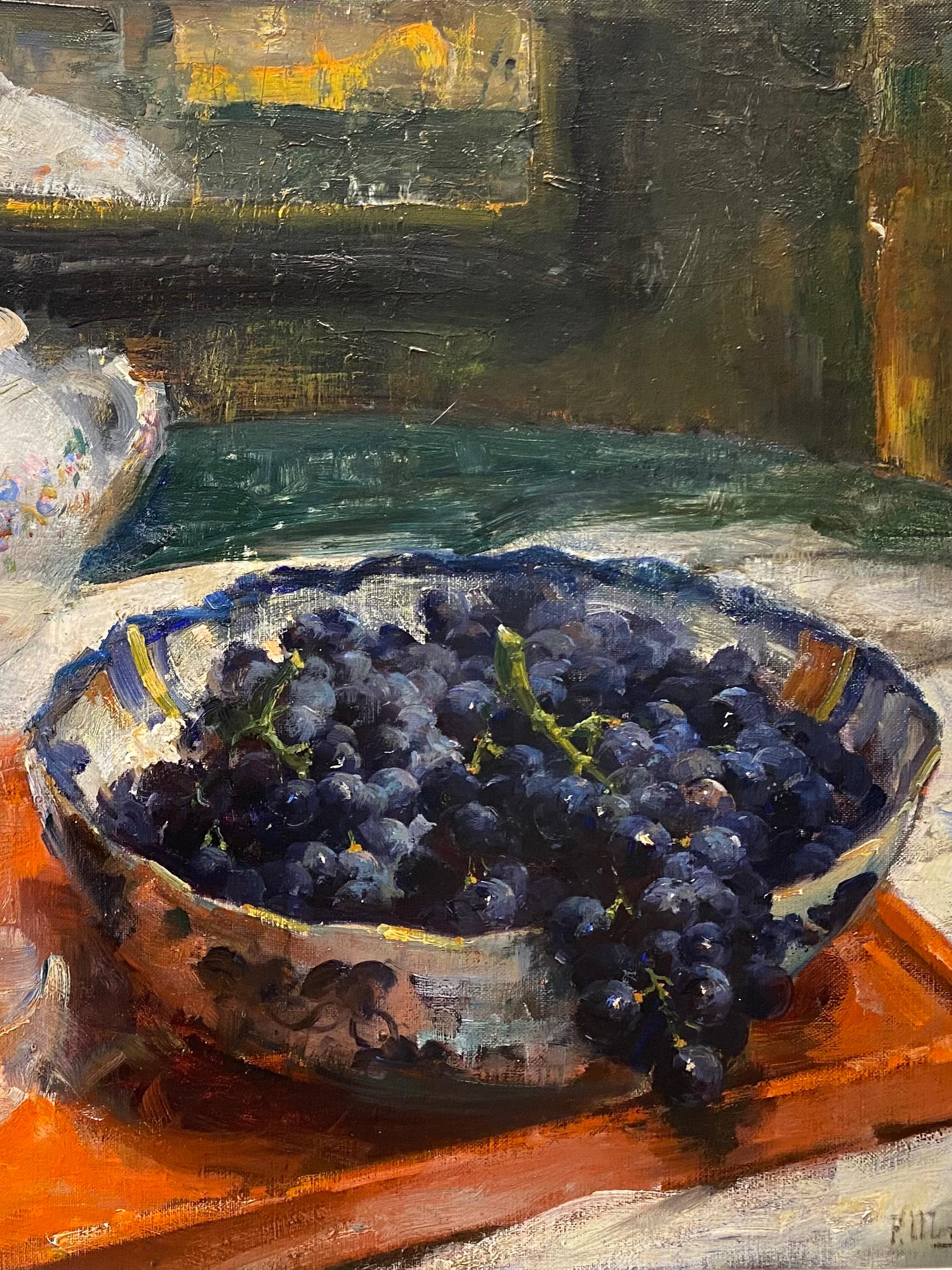 Natura morta con porcellana e frutta' Frans Mortelmans (1865 - Anversa - 1936) in vendita 3