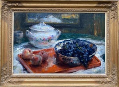 A Still Life with Porcelain and Fruit, Mortelmans Frans, Antwerp 1865 – 1936