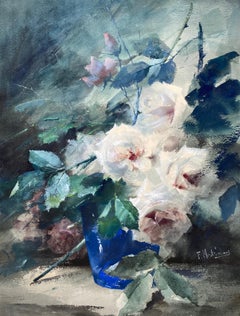 A Still Life with White Roses, Frans Mortelmans, Antwerp 1865 – 1936, Belgian