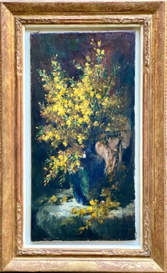 Antique Frans Mortelmans, Antwerp 1865 – 1936, Belgian Painter, Acacia Dealbata Mimosa