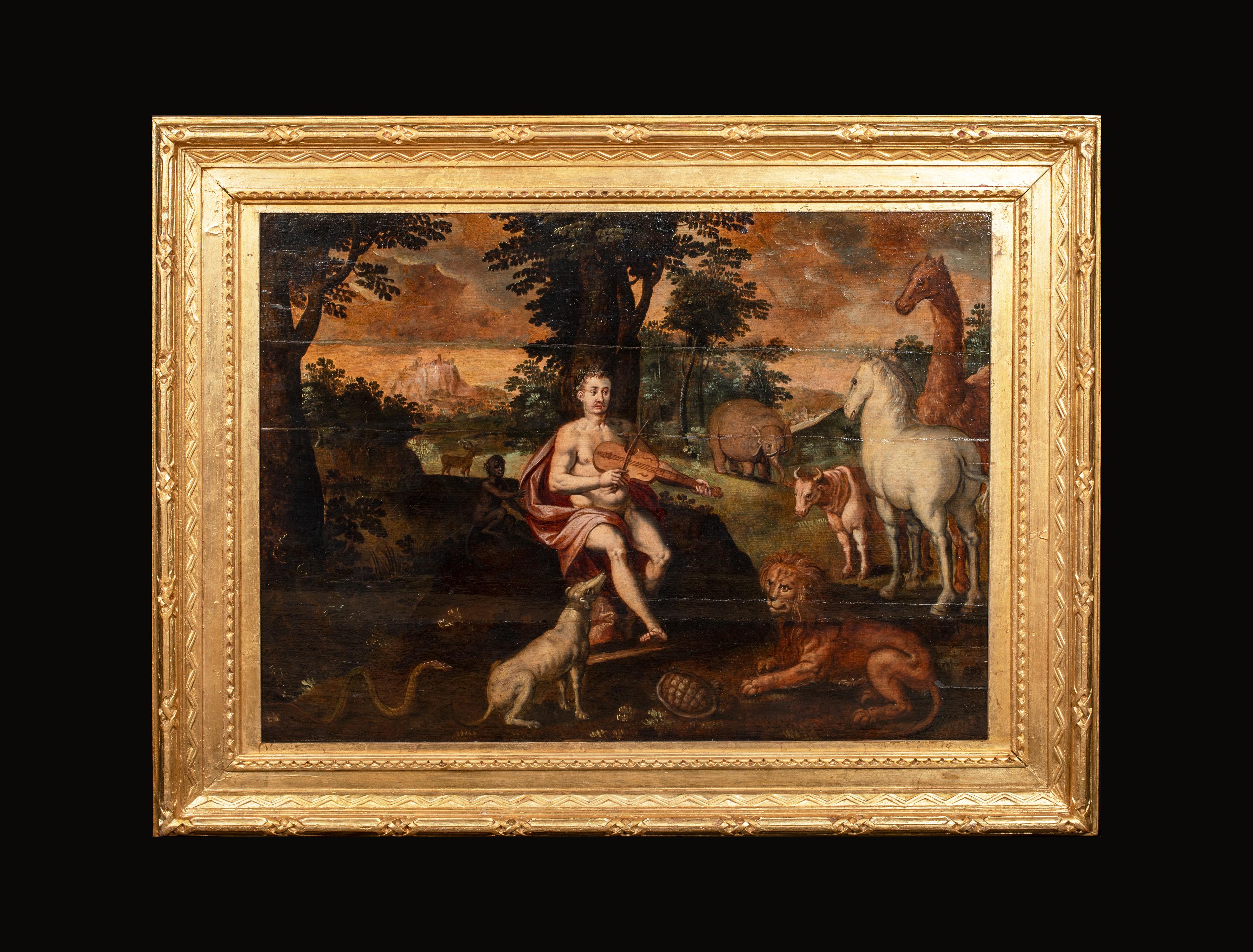 Orfeo che incanta gli animali, XVI secolo - Painting di Frans Pourbus the Younger