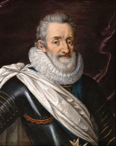 Portrait of Henry IV in armor, studio of Frans Pourbus, circa 1610, 17th century