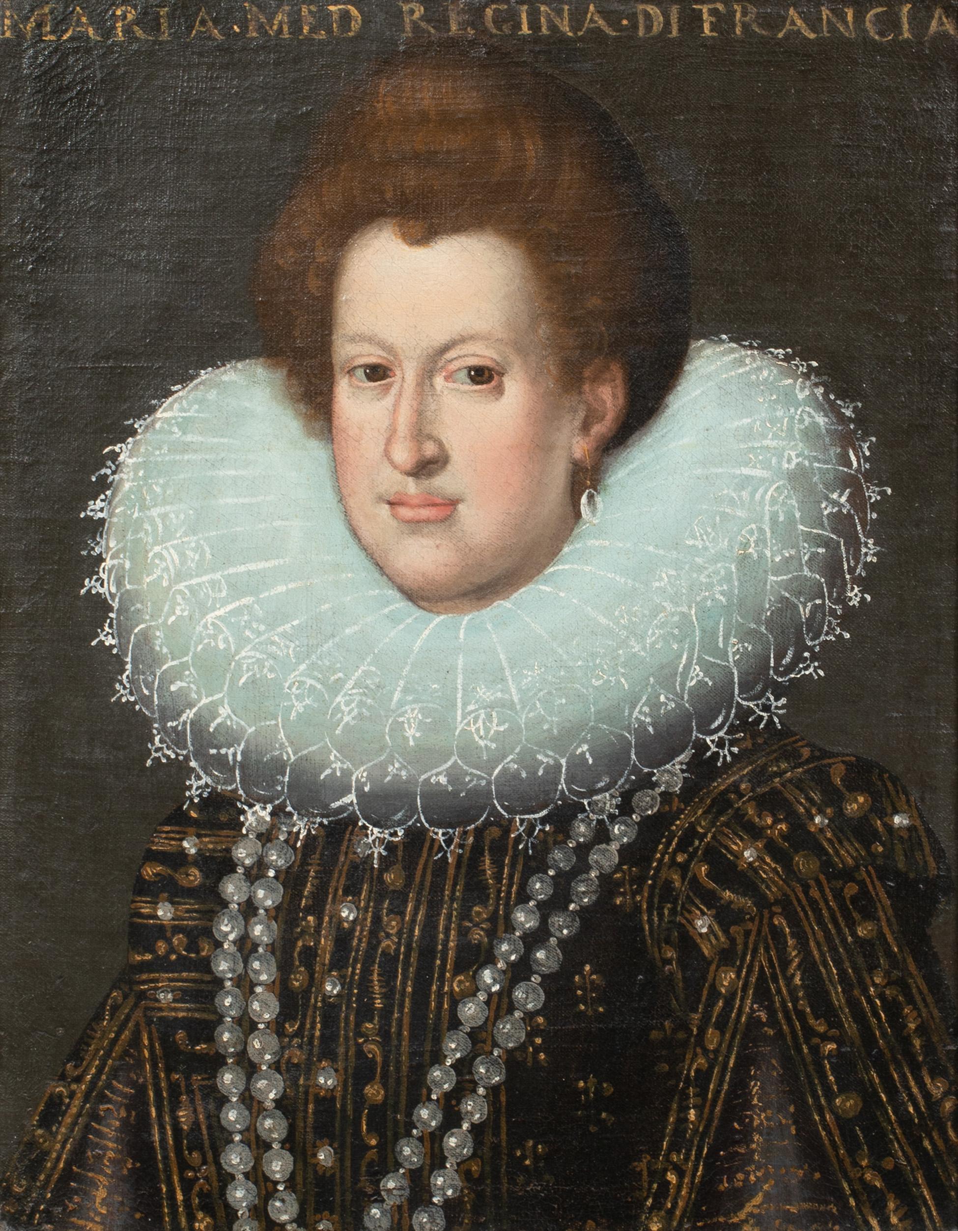 Portrait Of Maria de Medici (1575-1642), early 17th century - Painting by Frans Pourbus the Younger