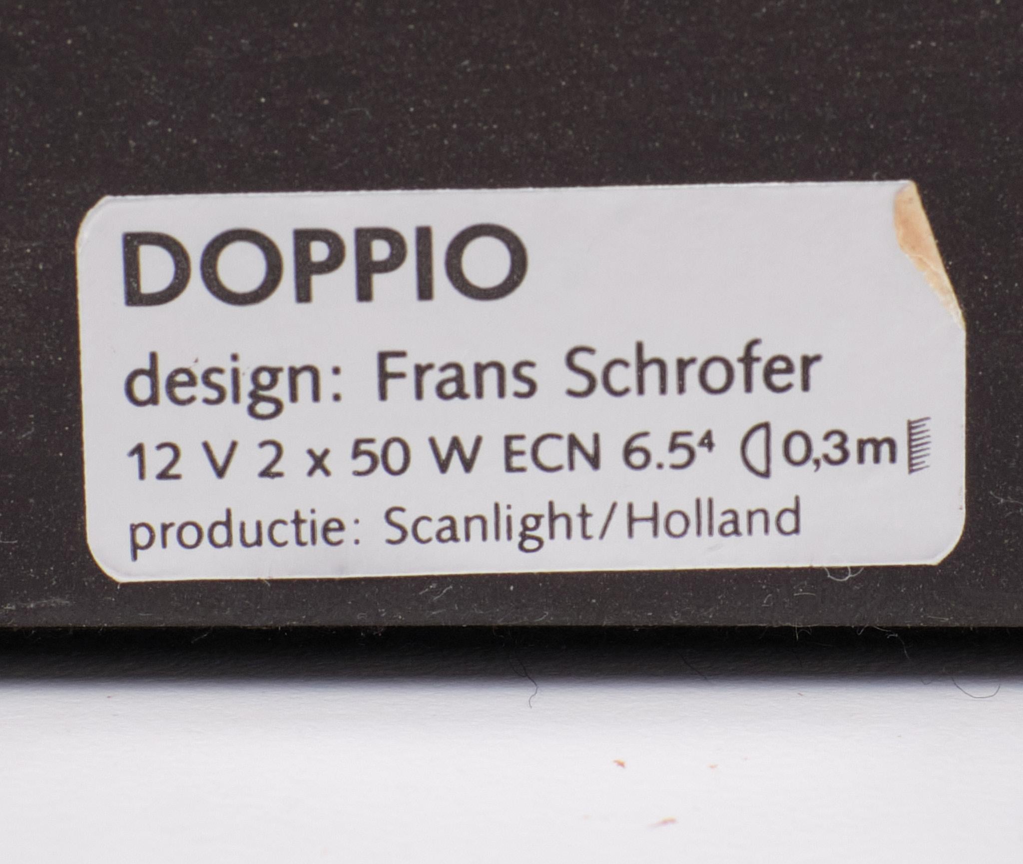 Frans Schrofer  Doppelte  Halogen-Tischlampe 1980er Jahre Holland  im Angebot 3