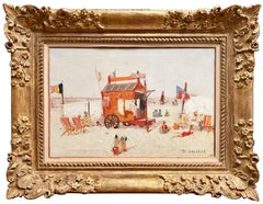 'Beach Hut on a Sunny Day – Plage La Panne' by Frans Smeers (1873 – 1960)