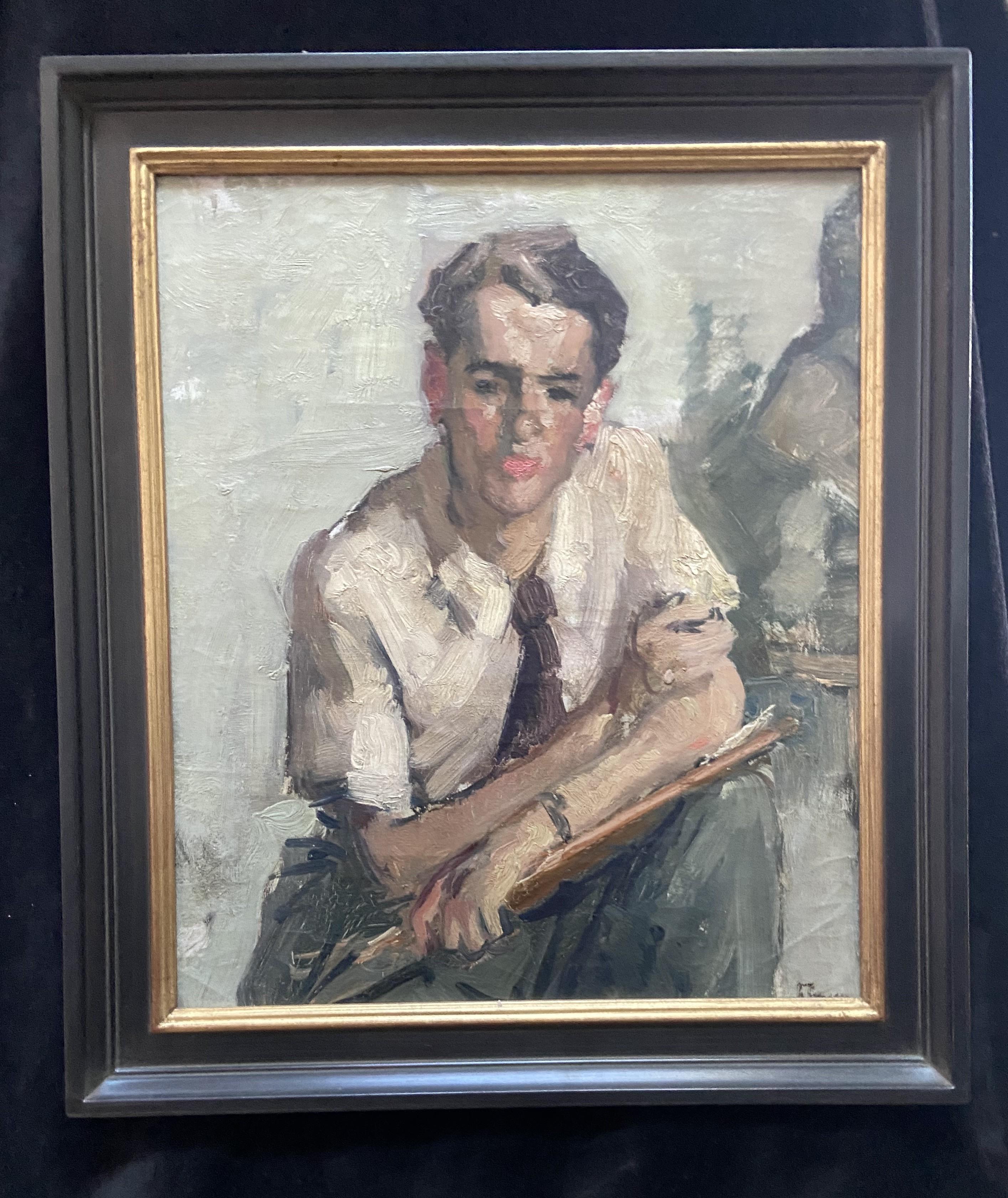 Frans Smeers (1873-1960) Porträt eines Künstlers, Öl auf Leinwand signiert 9
