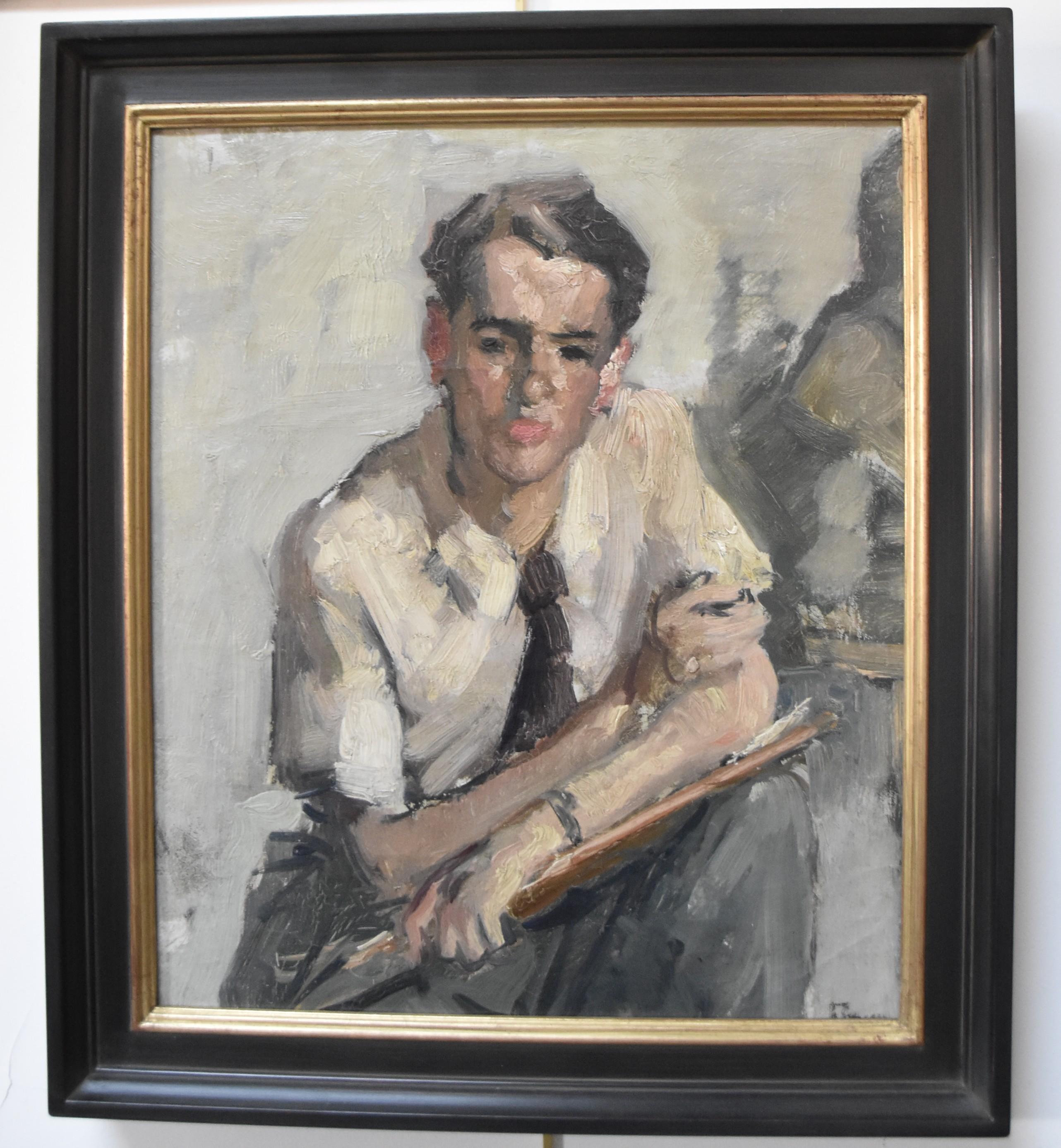 Frans Smeers (1873-1960) Porträt eines Künstlers, Öl auf Leinwand signiert 1