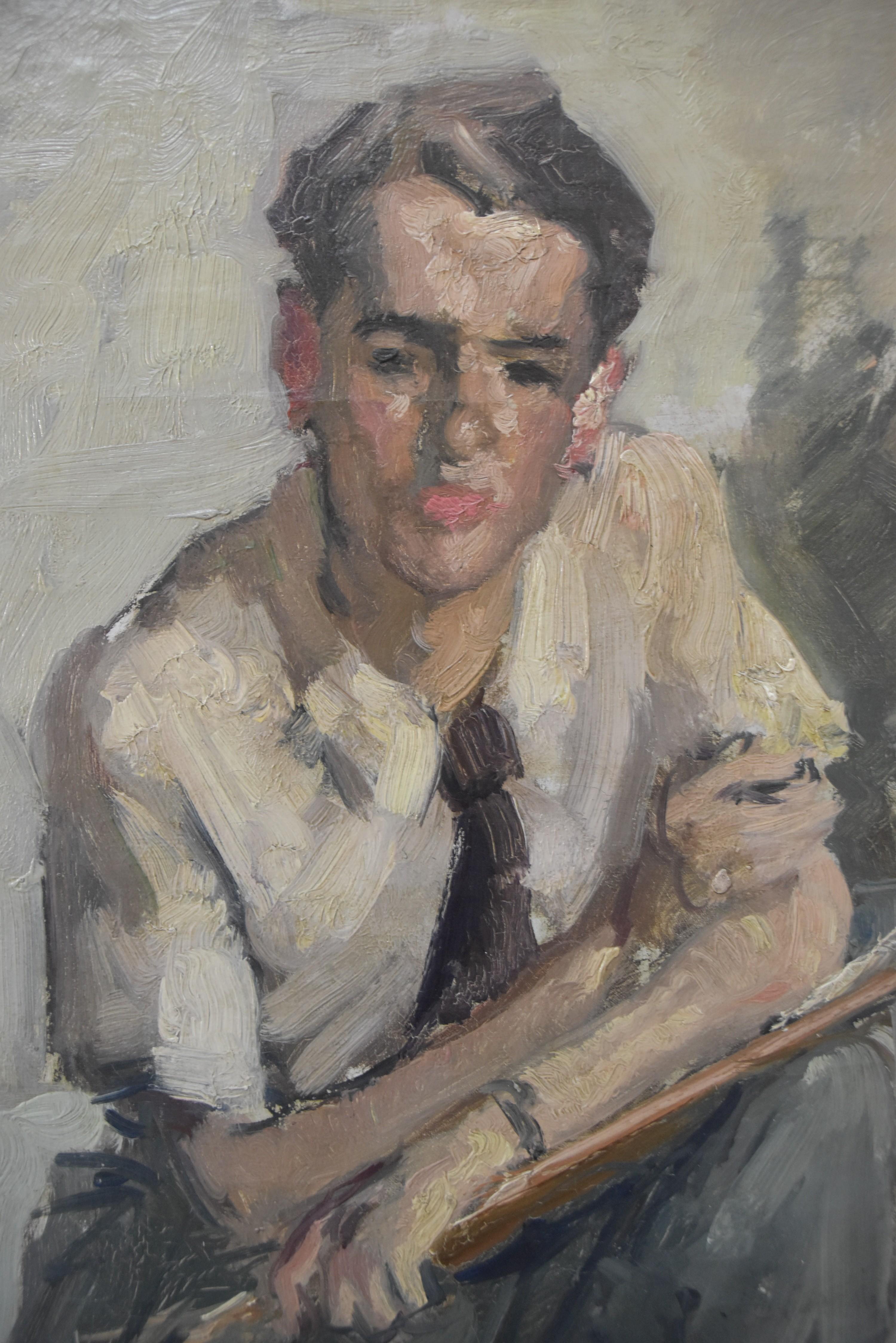 Frans Smeers (1873-1960) Porträt eines Künstlers, Öl auf Leinwand signiert 2