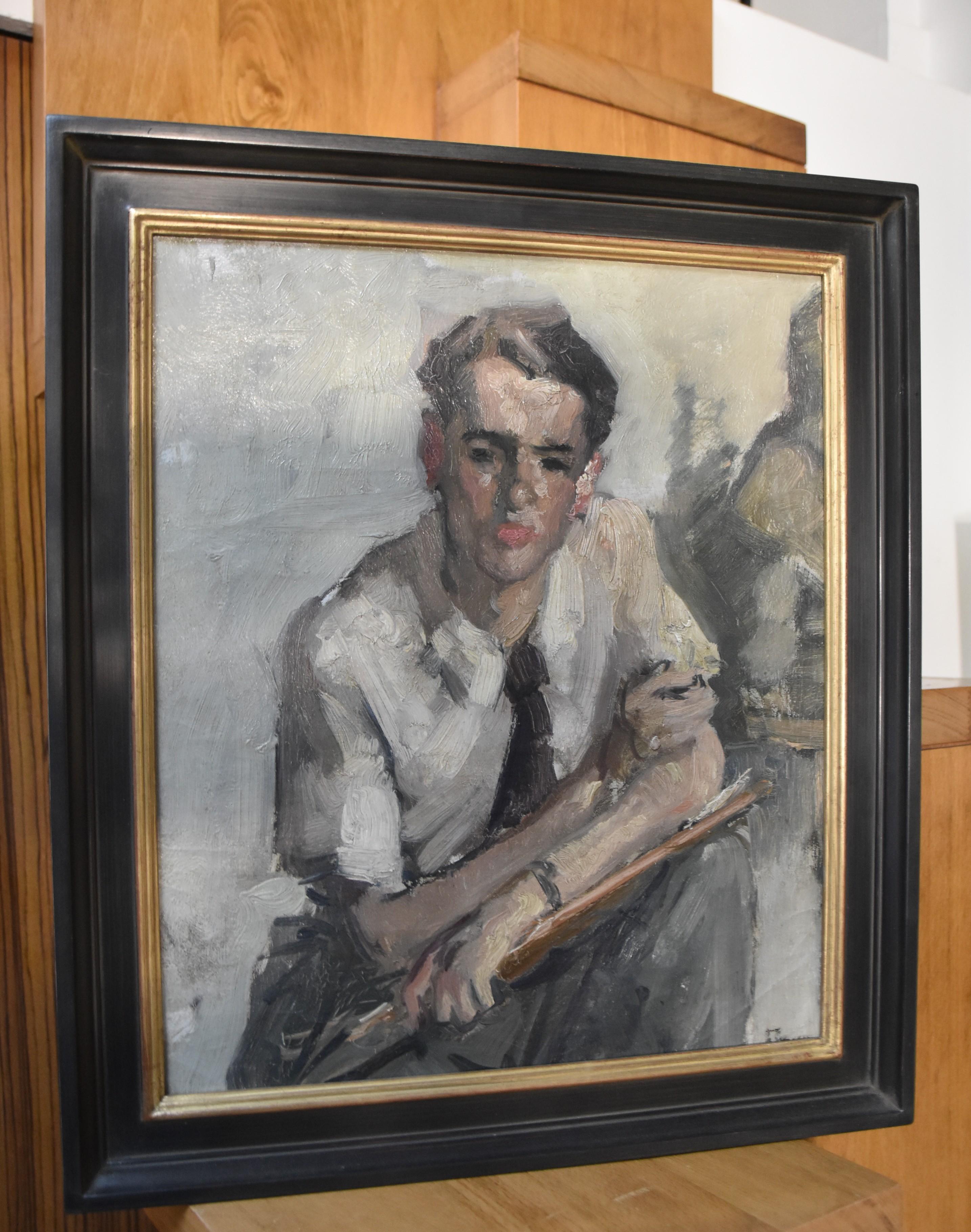 Frans Smeers (1873-1960) Porträt eines Künstlers, Öl auf Leinwand signiert 5