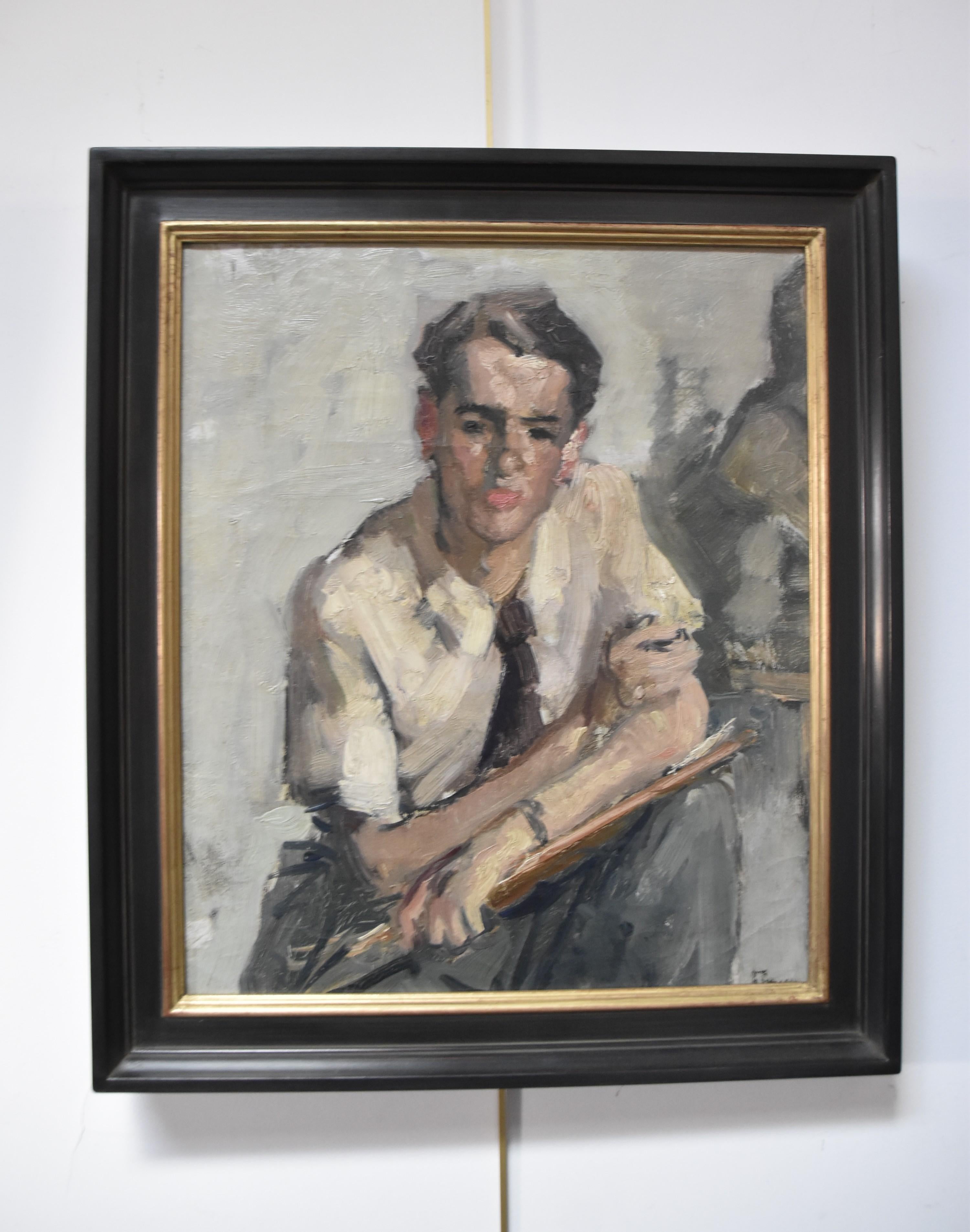 Frans Smeers (1873-1960) Portrait d'un artiste, huile sur toile signée 7