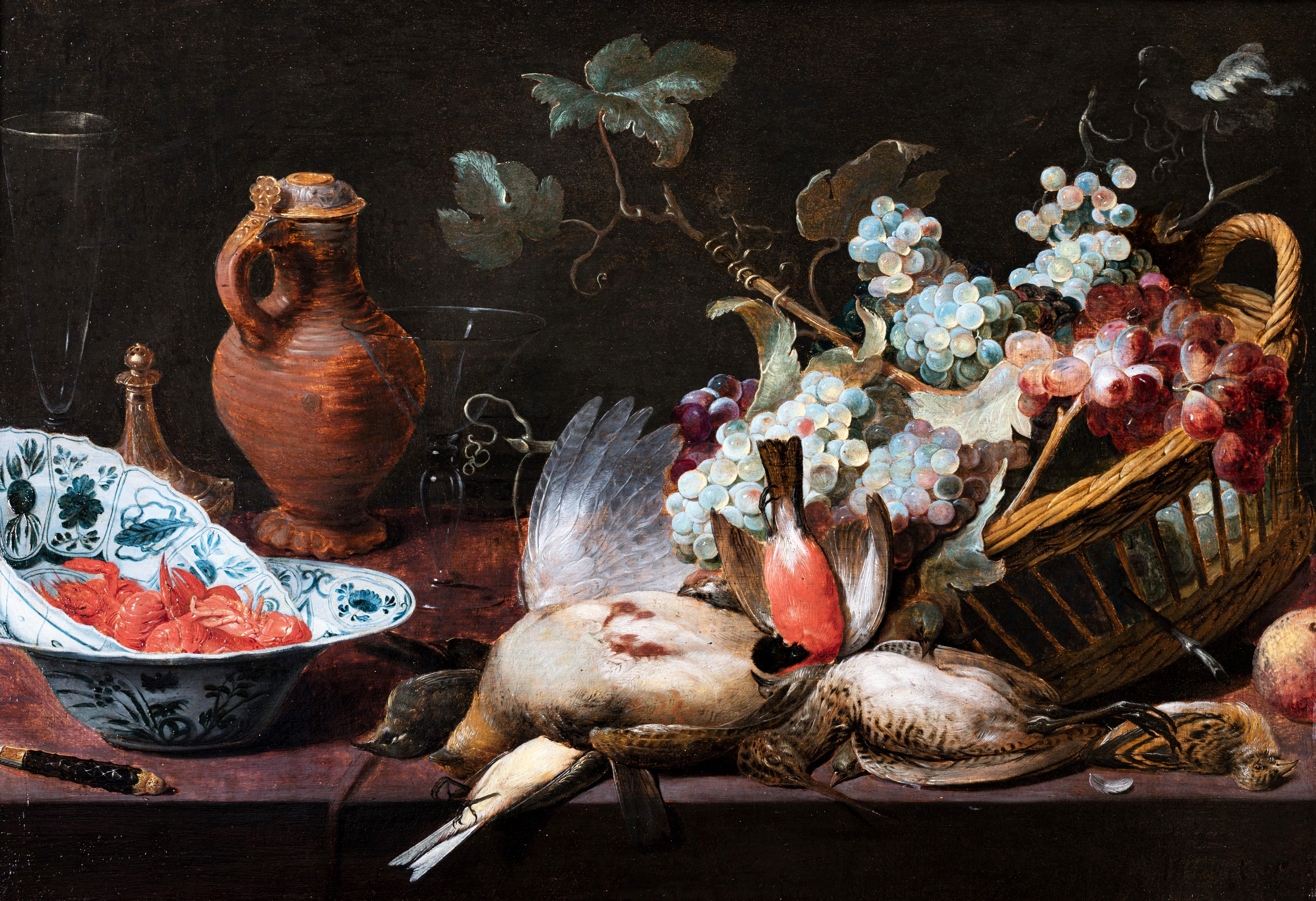 17. Jahrhundert. Flämisch, Stillleben mit Vögeln und Erbstücken, Werkstatt von Frans Snyders  im Angebot 1
