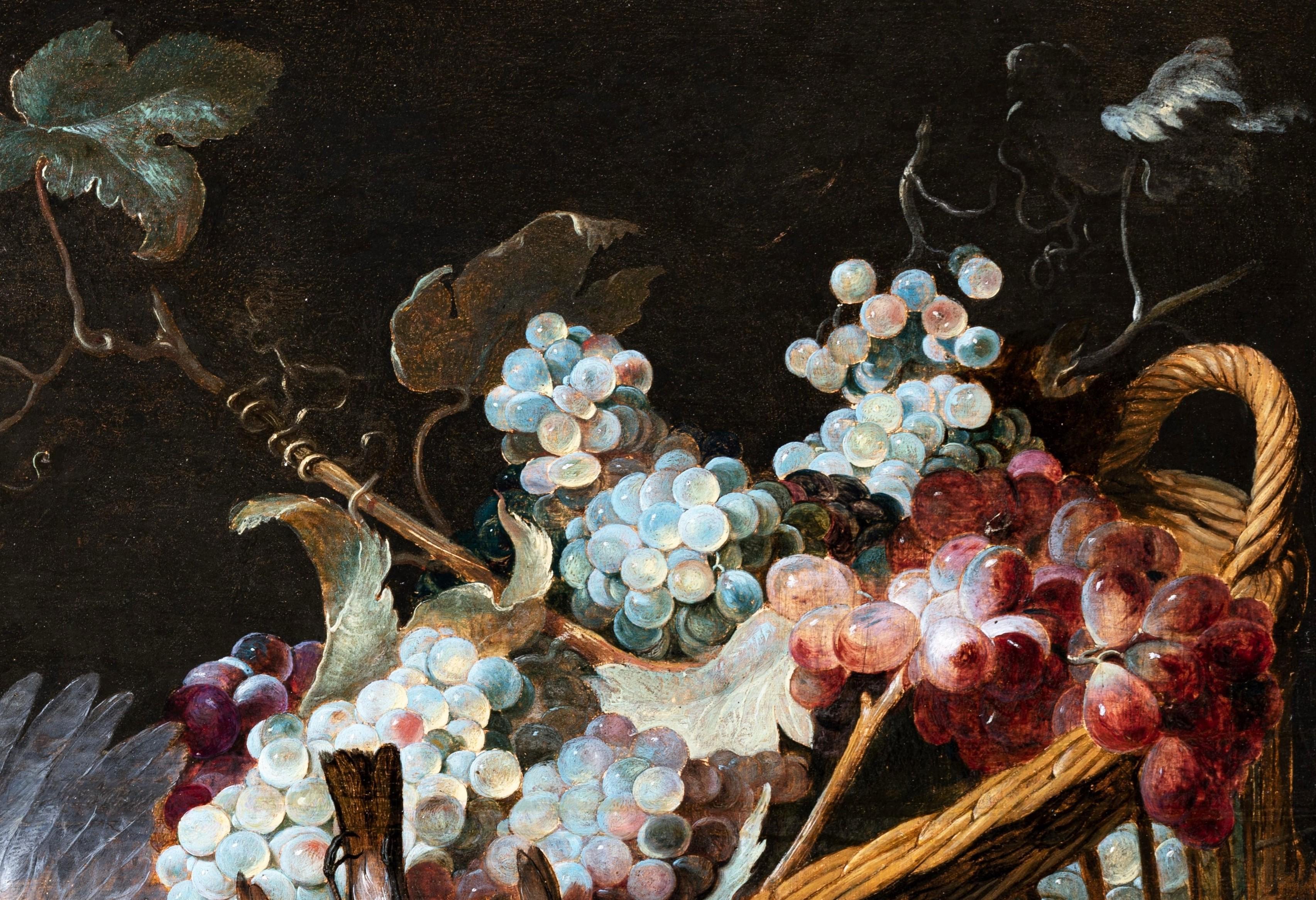 STILL LIFE WITH BIRDS AND RAISINS, WORKSHOP OF FRANS SNYDERS (1579-1657)
An exquisite and attractive work, our painting with its rich and harmonious composition is one of the remarkable examples of the passion of art lovers of the 17th century for