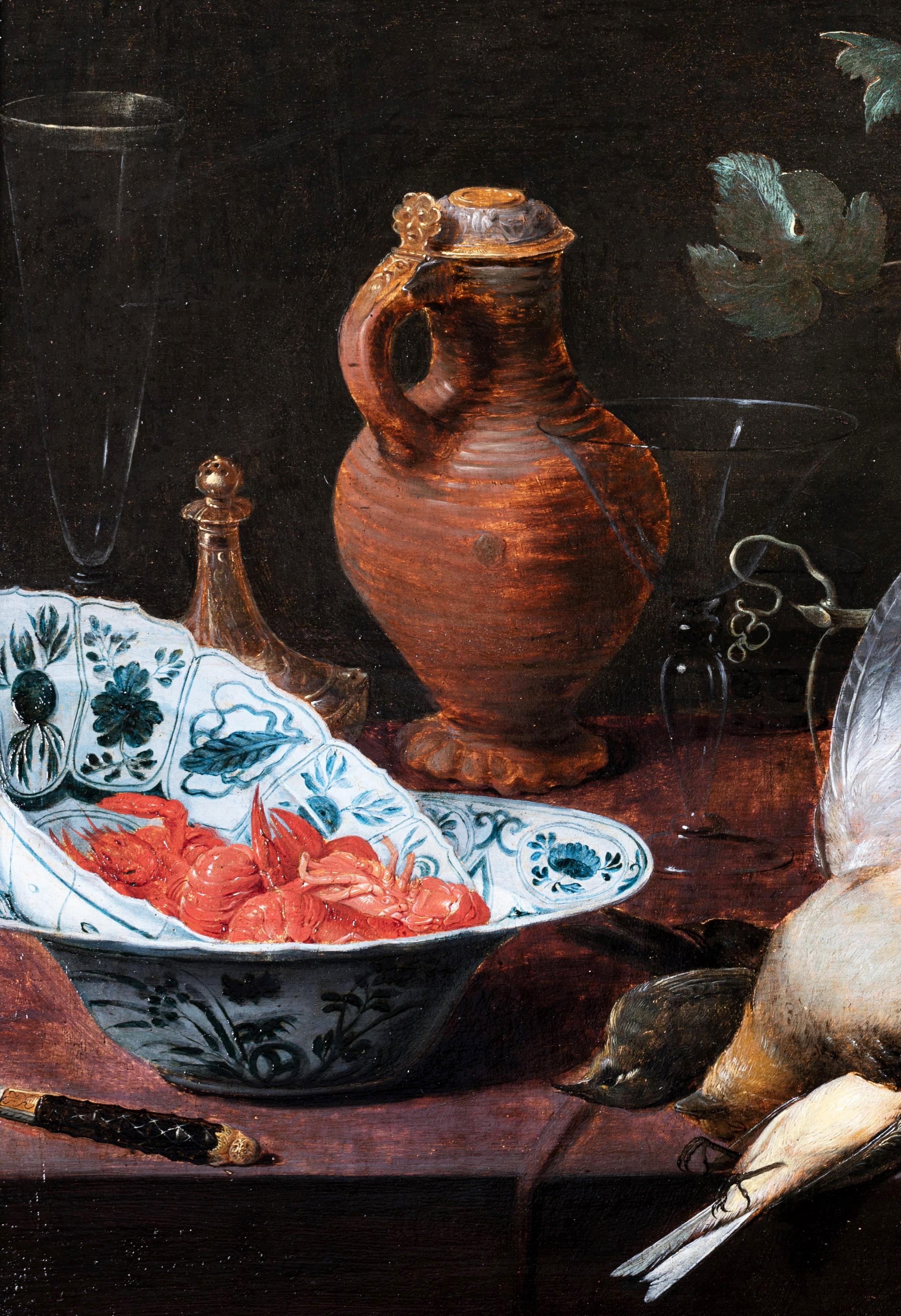 17th c. Flemish, Still life with birds and raisins, workshop of Frans Snyders - Old Masters Painting by Frans Snyders 