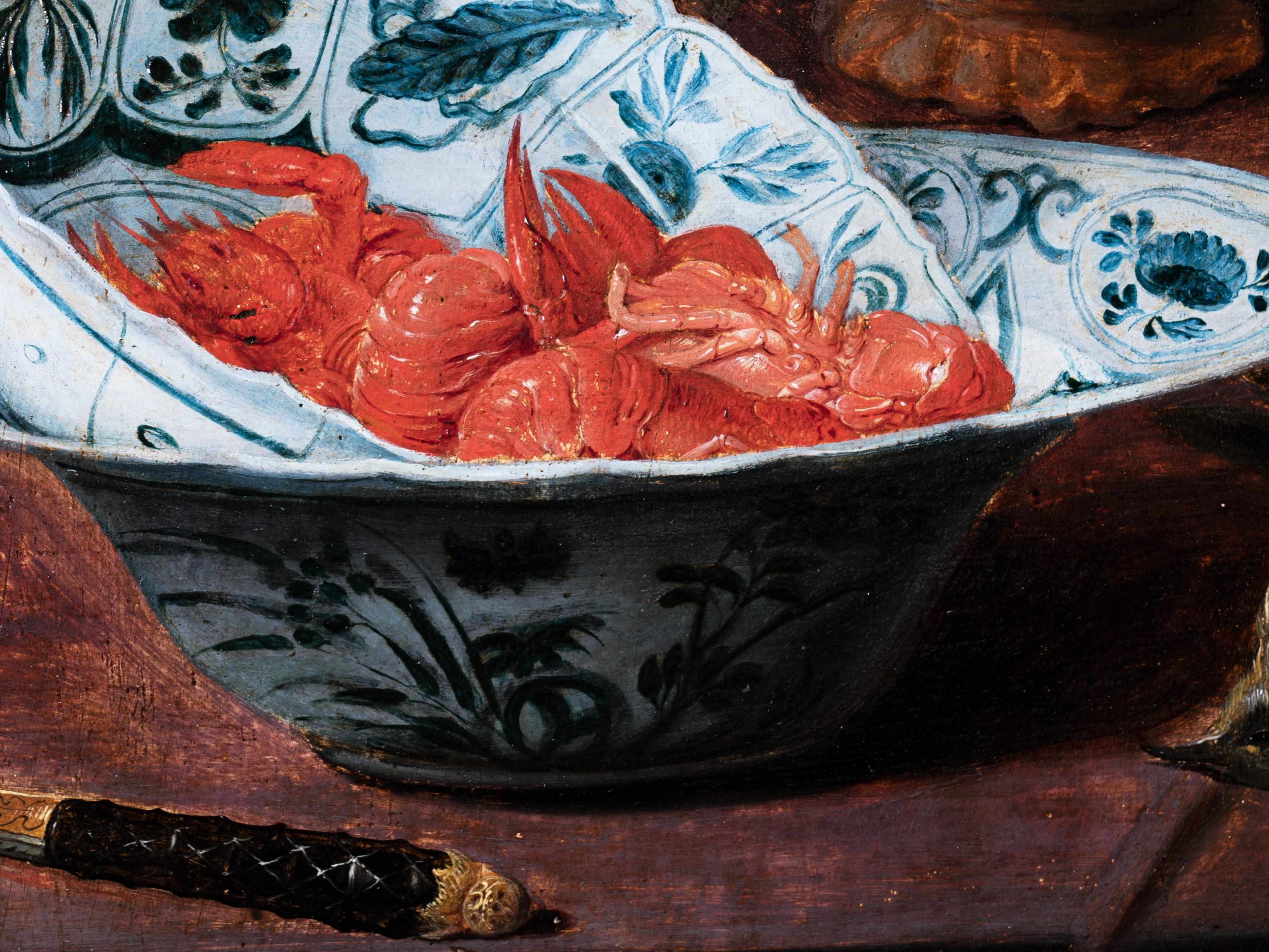 17th c. Flemish, Still life with birds and raisins, workshop of Frans Snyders - Black Still-Life Painting by Frans Snyders 