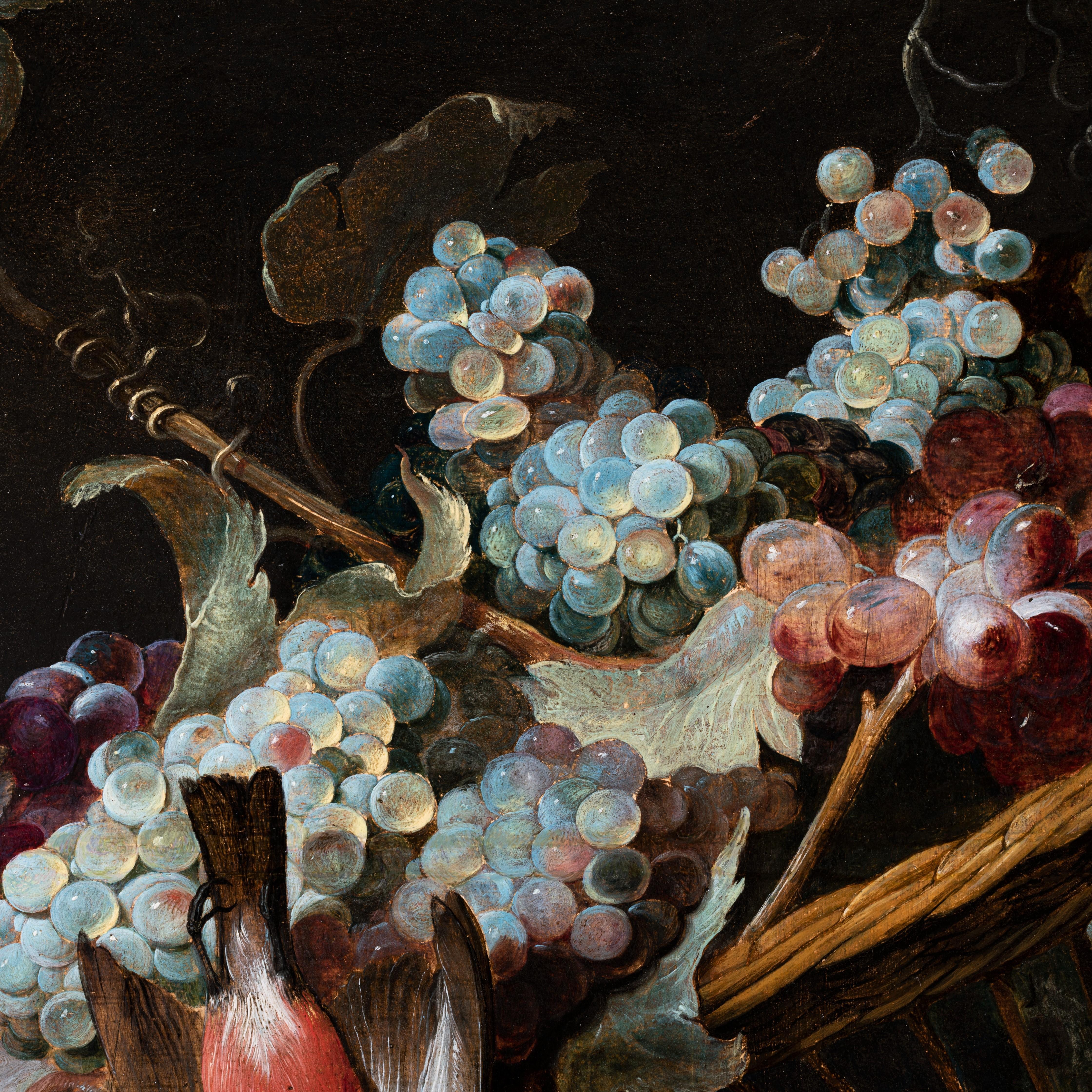 17th c. Flemish, Still life with birds and raisins, workshop of Frans Snyders  For Sale 5