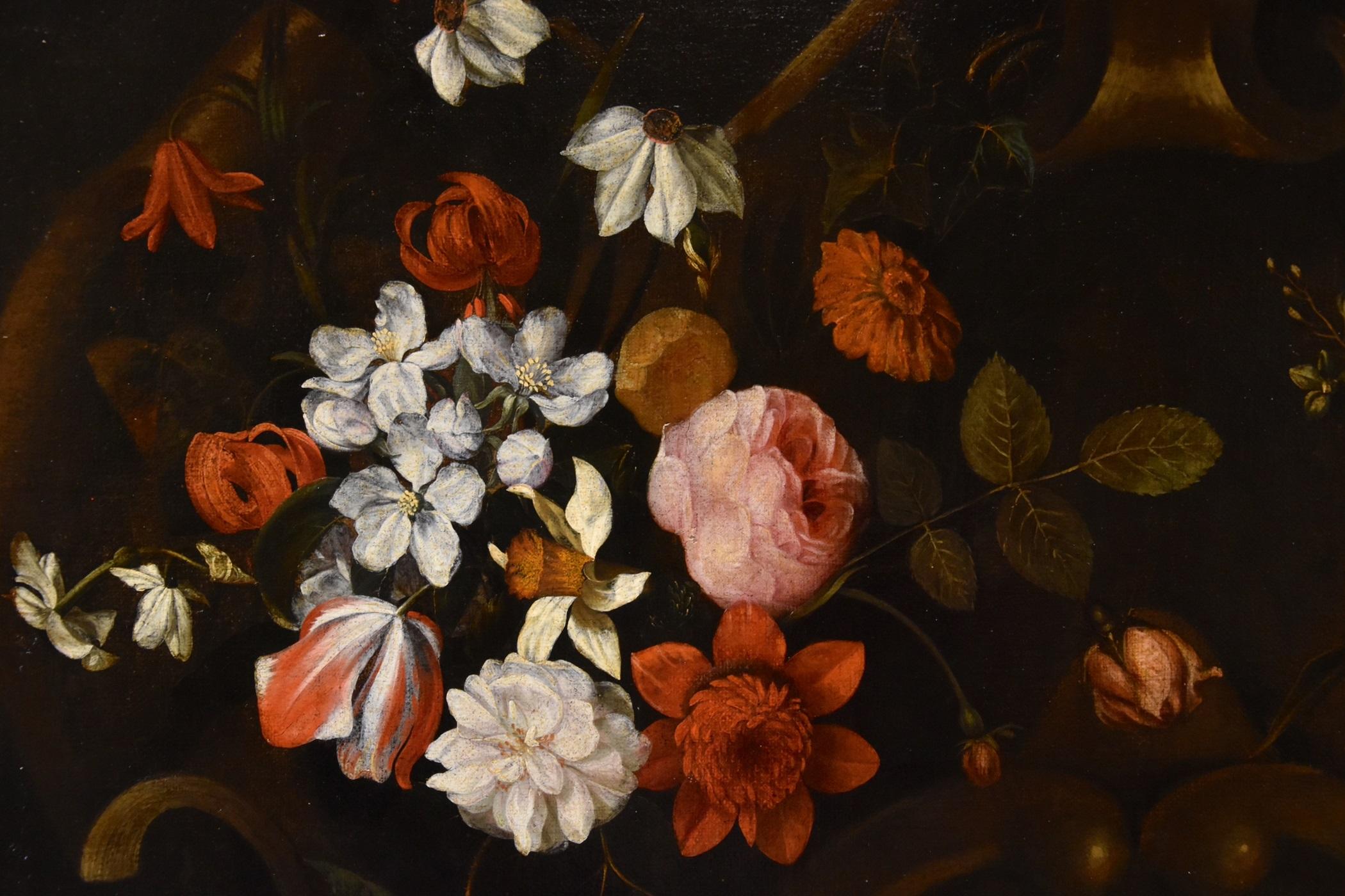 Blumenstillleben Van Everbroeck Gemälde 17. Jahrhundert Öl auf Leinwand Altmeister Kunst im Angebot 9