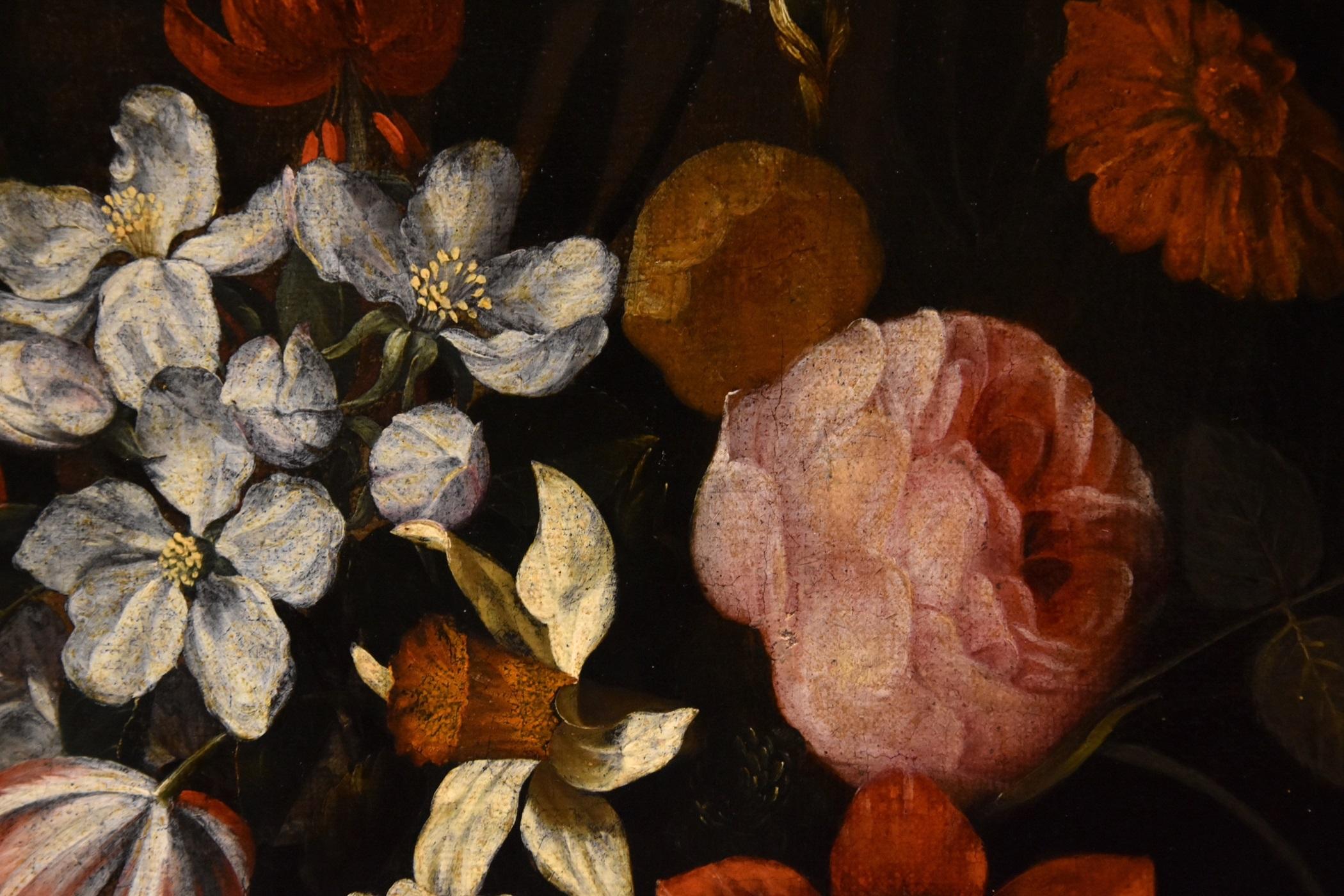 Blumenstillleben Van Everbroeck Gemälde 17. Jahrhundert Öl auf Leinwand Altmeister Kunst im Angebot 10