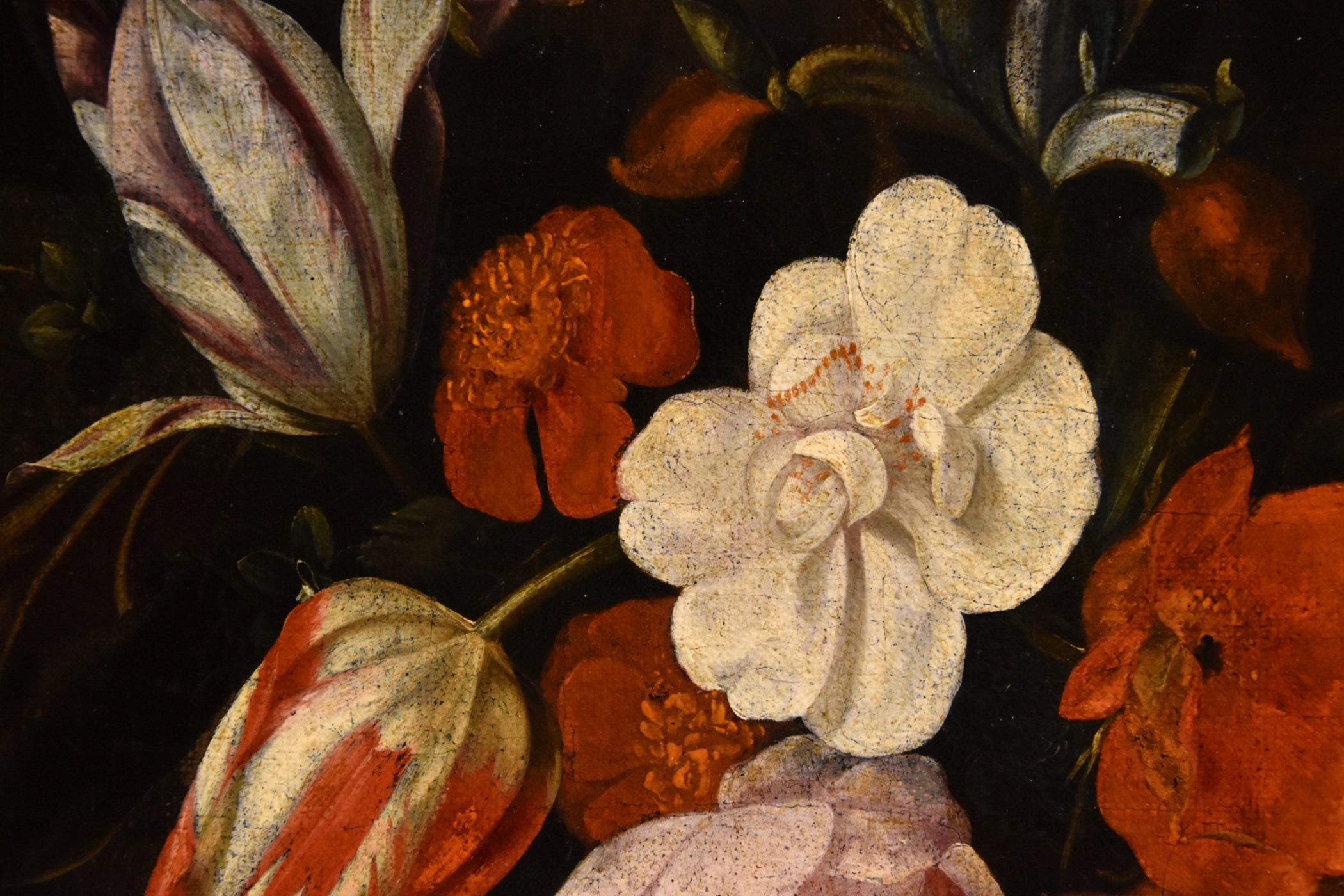 Blumenstillleben Van Everbroeck Gemälde 17. Jahrhundert Öl auf Leinwand Altmeister Kunst im Angebot 11