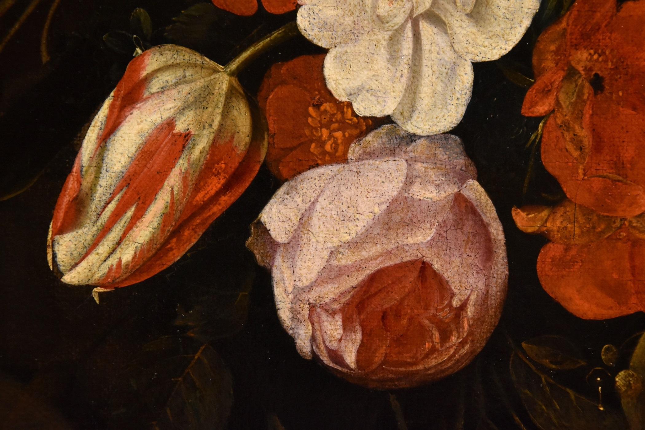 Blumenstillleben Van Everbroeck Gemälde 17. Jahrhundert Öl auf Leinwand Altmeister Kunst im Angebot 12