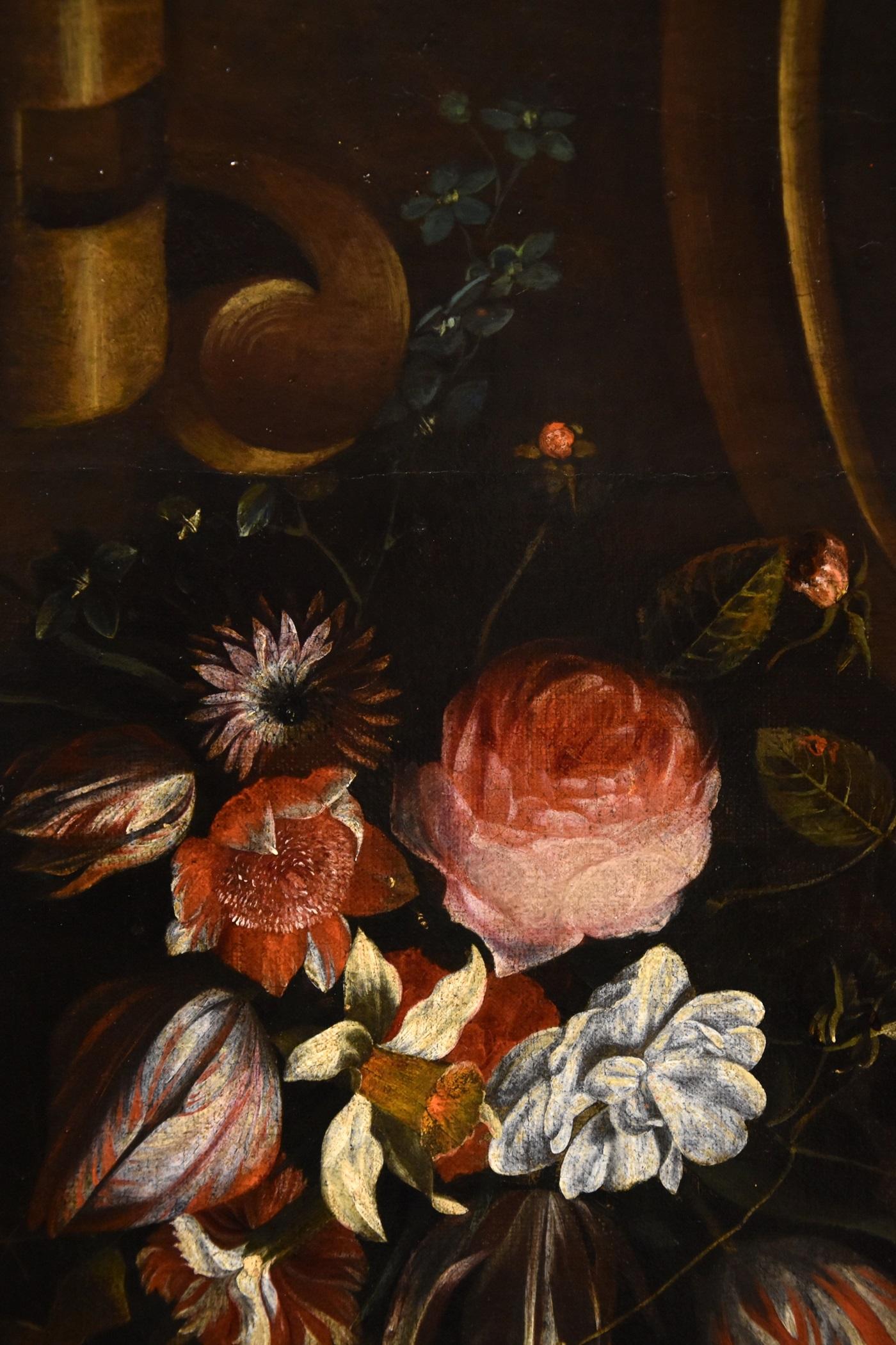 Blumenstillleben Van Everbroeck Gemälde 17. Jahrhundert Öl auf Leinwand Altmeister Kunst im Angebot 13