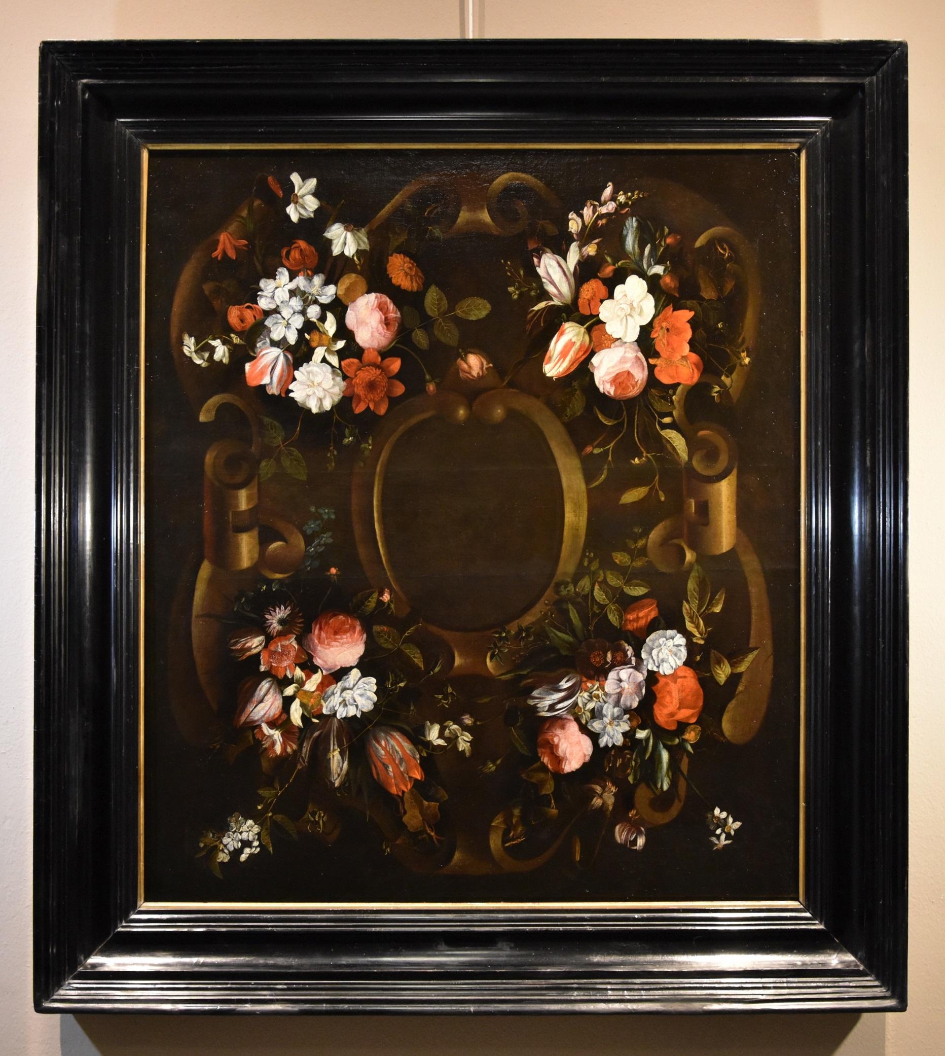 Blumenstillleben Van Everbroeck Gemälde 17. Jahrhundert Öl auf Leinwand Altmeister Kunst (Alte Meister), Painting, von Frans Van Everbroeck (antwerp, 1628 - London 1693)