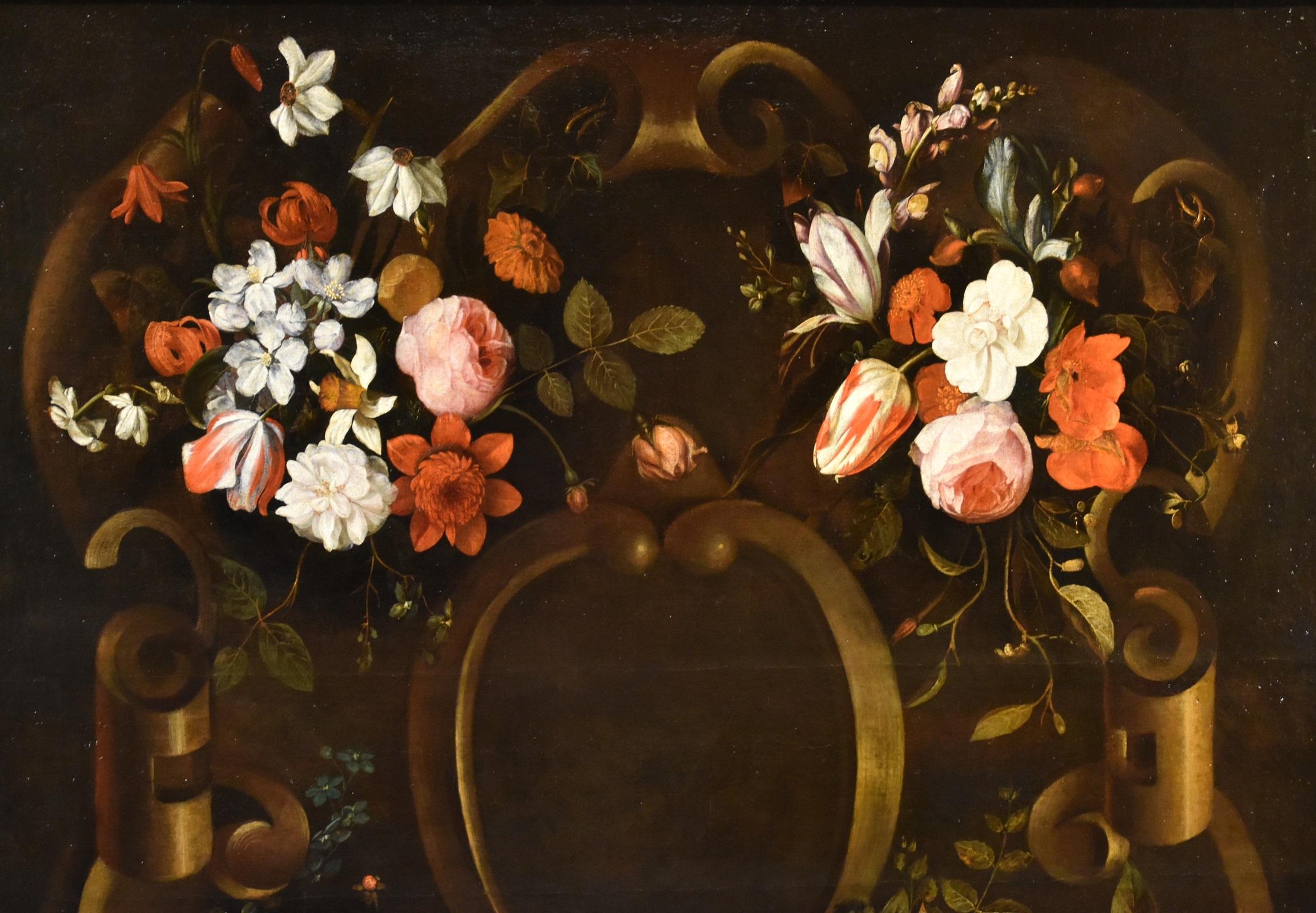 Blumenstillleben Van Everbroeck Gemälde 17. Jahrhundert Öl auf Leinwand Altmeister Kunst im Angebot 1