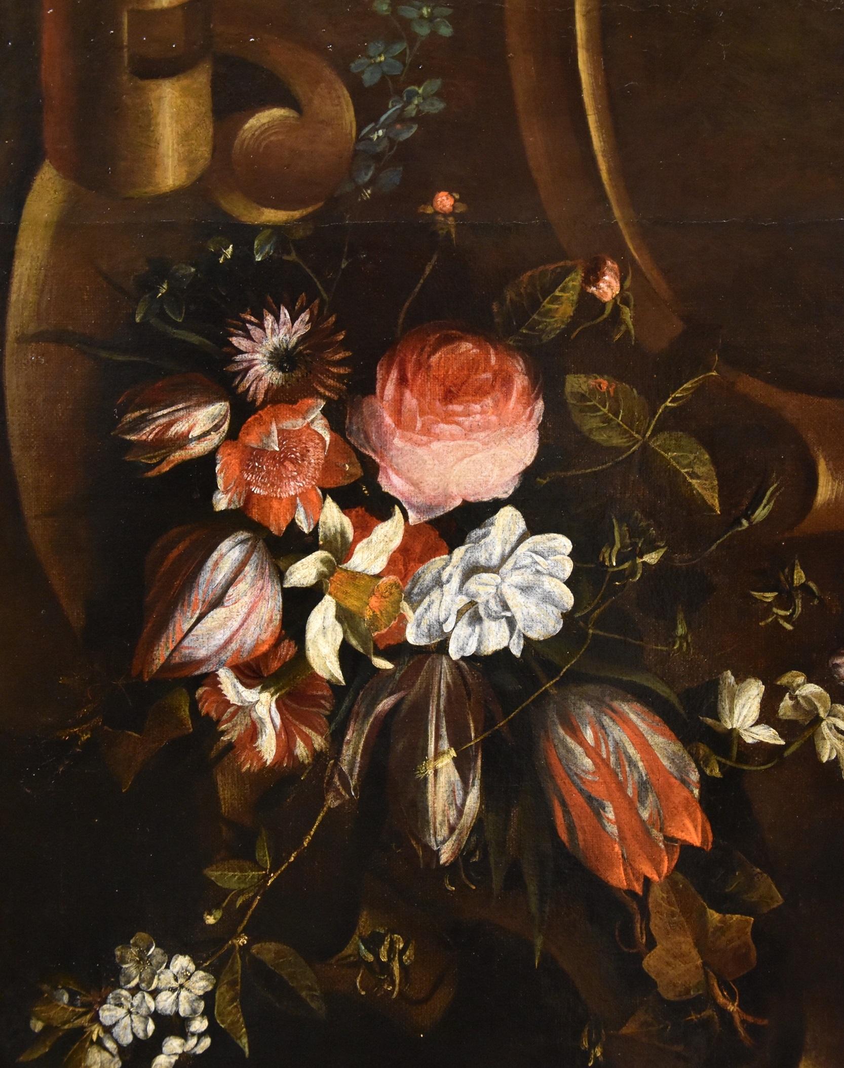 Blumenstillleben Van Everbroeck Gemälde 17. Jahrhundert Öl auf Leinwand Altmeister Kunst im Angebot 5