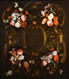 Natura morta di fiori Van Everbroeck Dipinto del XVII secolo Olio su tela Arte antica
