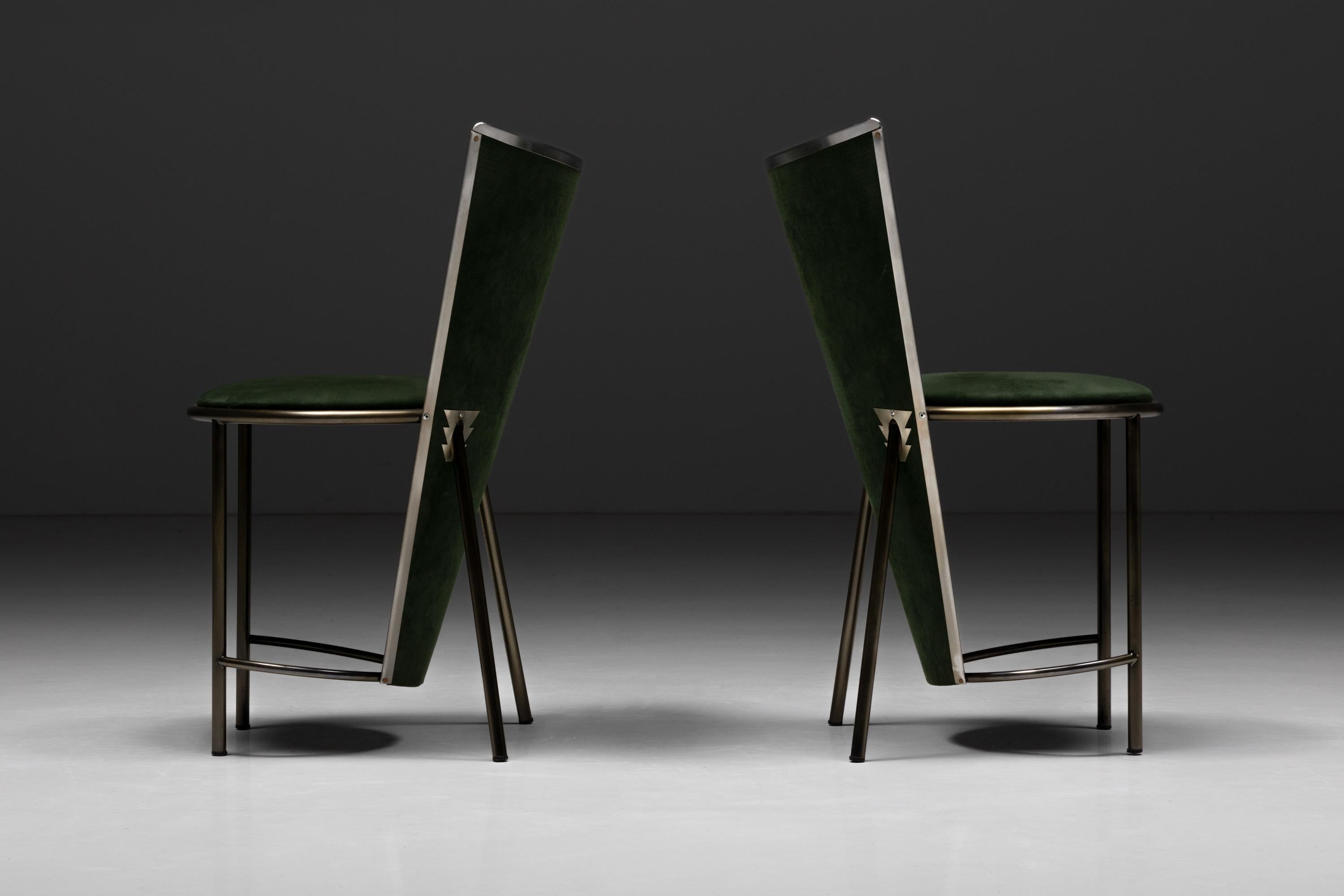 Post-Modern Frans Van Praet Dining Chairs, Belgium, 1990s For Sale