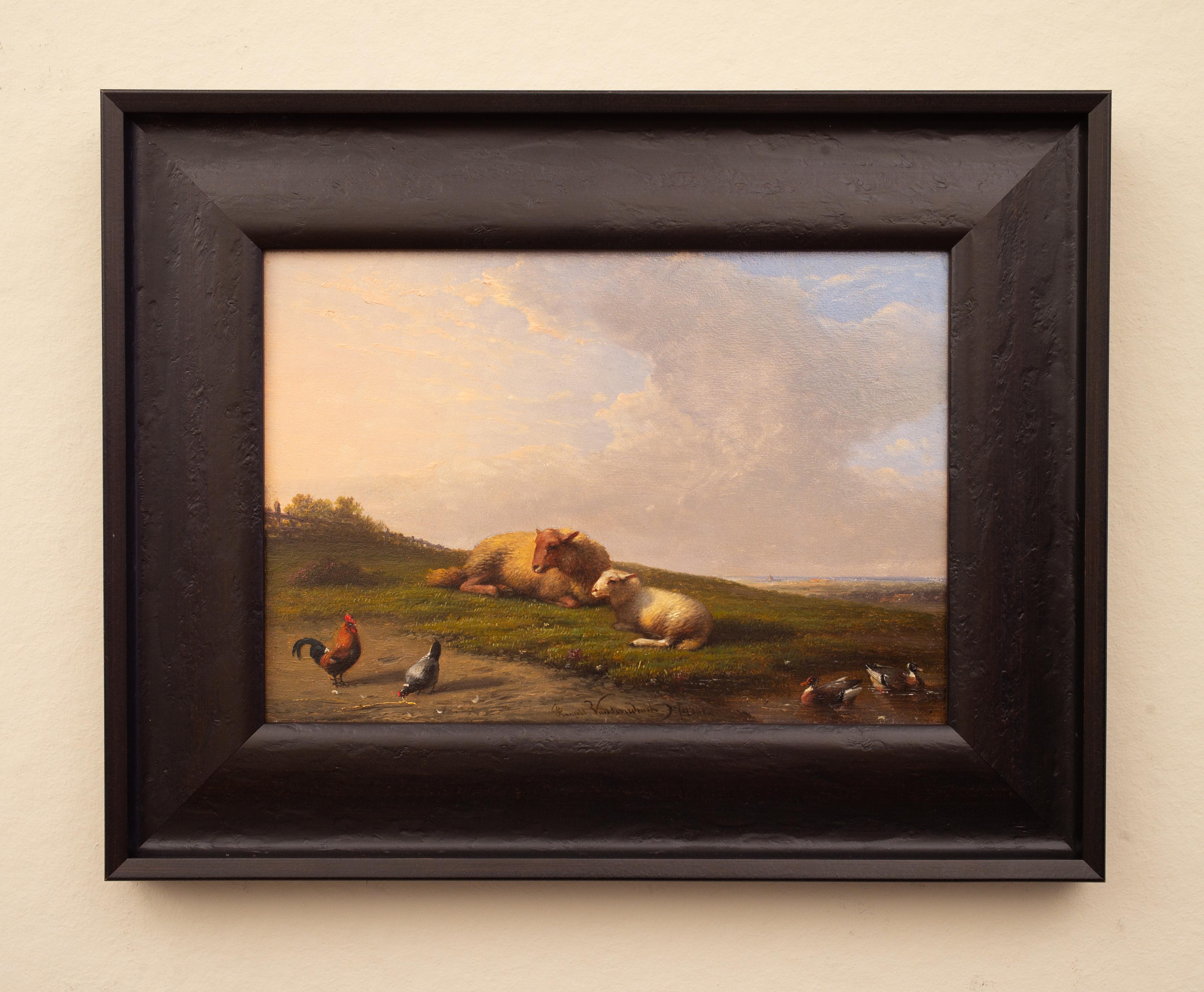 Francois (Frans) Van Severdonck (1809-1889) Belgier

Schaf rastend auf einer Wiese 

unterzeichnet Franc...? Van Severdonck und datiert 1861
Öl auf Platte
Tafelgröße 16 x 23 cm 
Rahmen 25,5 x 32 cm
Restauriert von einem professionellen Restaurator