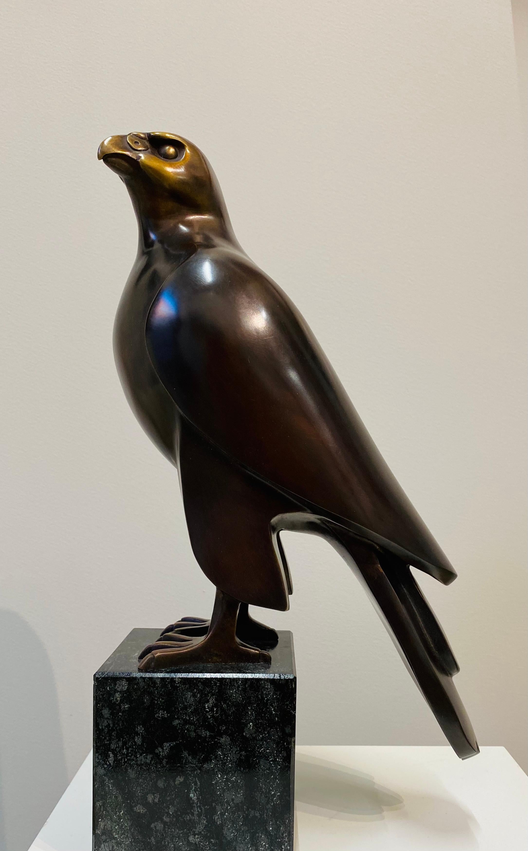 Falcon- Zeitgenössisch des 21. Jahrhunderts  Niederländische Bronze  Skulptur eines Falcons – Sculpture von Frans van Straaten