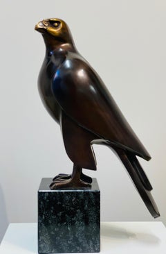Falcon- 21st Century Contemporary  Dutch Bronze  Sculpture of a Falcon
