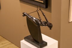 Swinging III - 21st Century Contemporary Bronze Sculpture of a Woman On A Swing