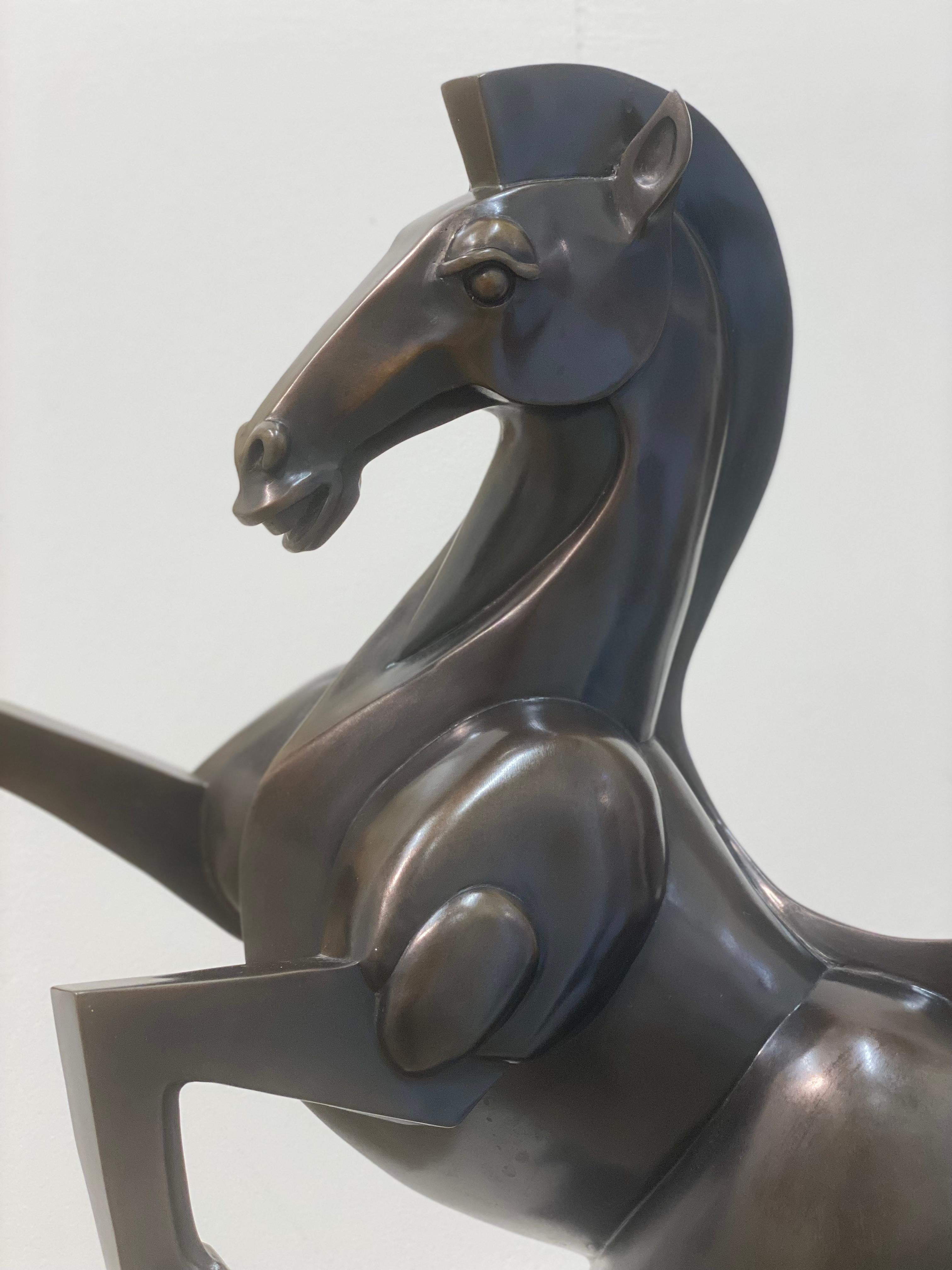 Wildpferd - 21st Century Contemporary Bronze  Skulptur eines Pferdes im Angebot 2