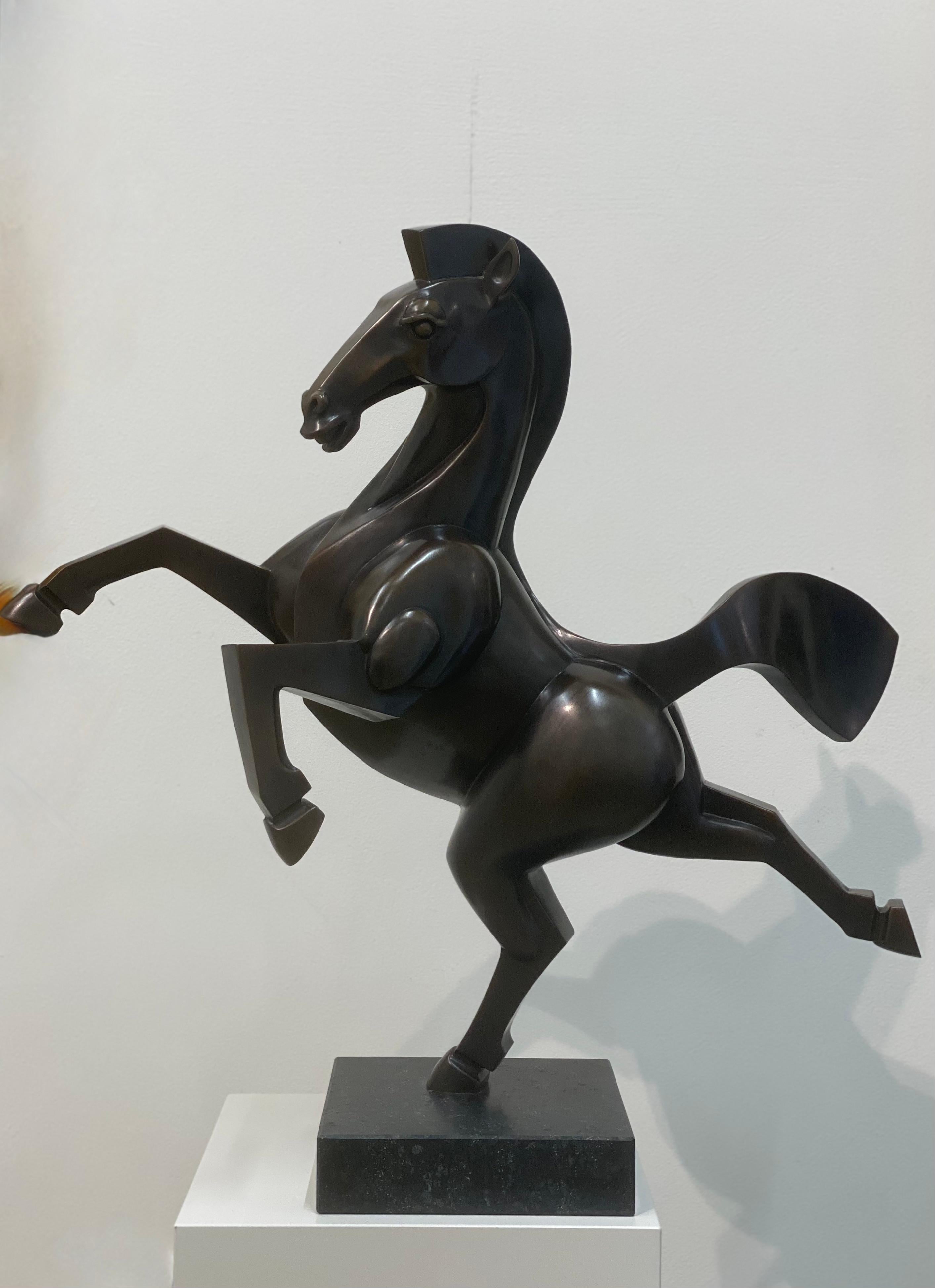 Frans van Straaten Abstract Sculpture - Wild Horse - 21st Century Contemporary Bronze  Sculpture of a Horse