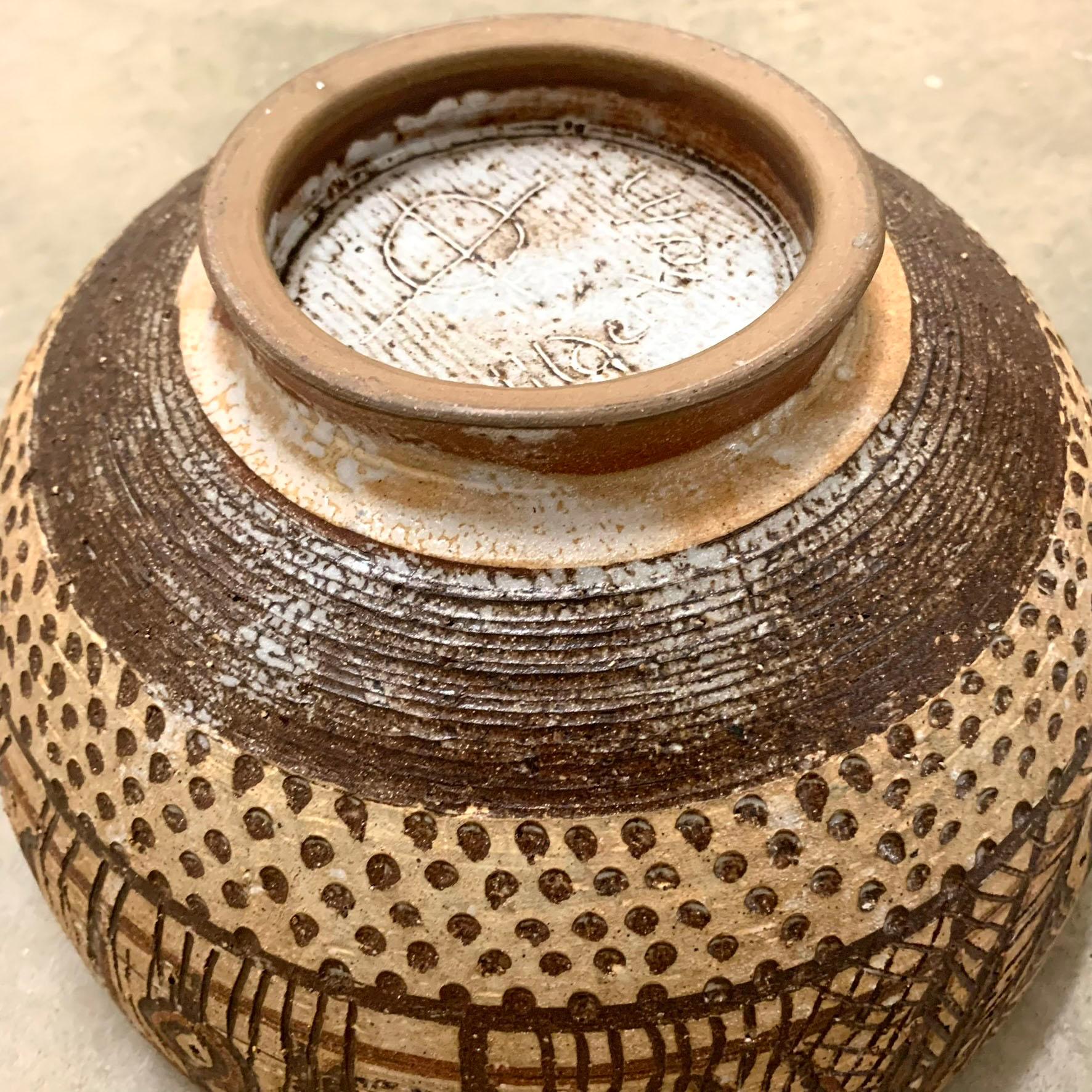 Frans Wildenhain Sgrafitto und Slip dekorierte Studio Pottery Schale C. 1950s im Angebot 2