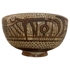 Frans Wildenhain Sgrafitto and Slip Decorated Studio Pottery Bowl C. 1950s