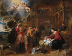 Frans Wouters, Adorazione degli armenti, Scena di Natale, Cristo, Scuola fiamminga