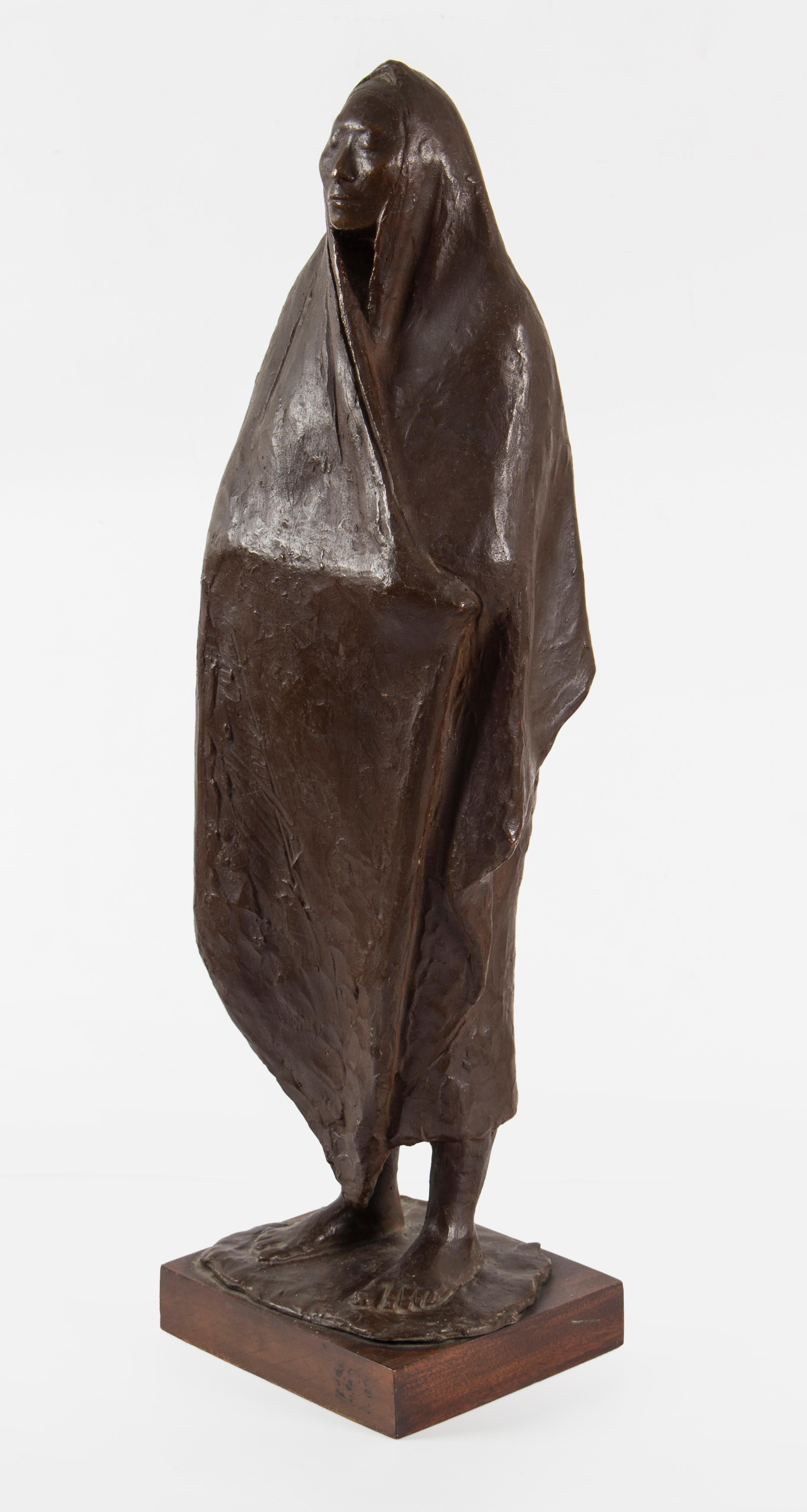 Cast Fransisco Zuniga (1912-1998): Woman with Scarf (Mujer Pie Con Robozo) 1970 For Sale