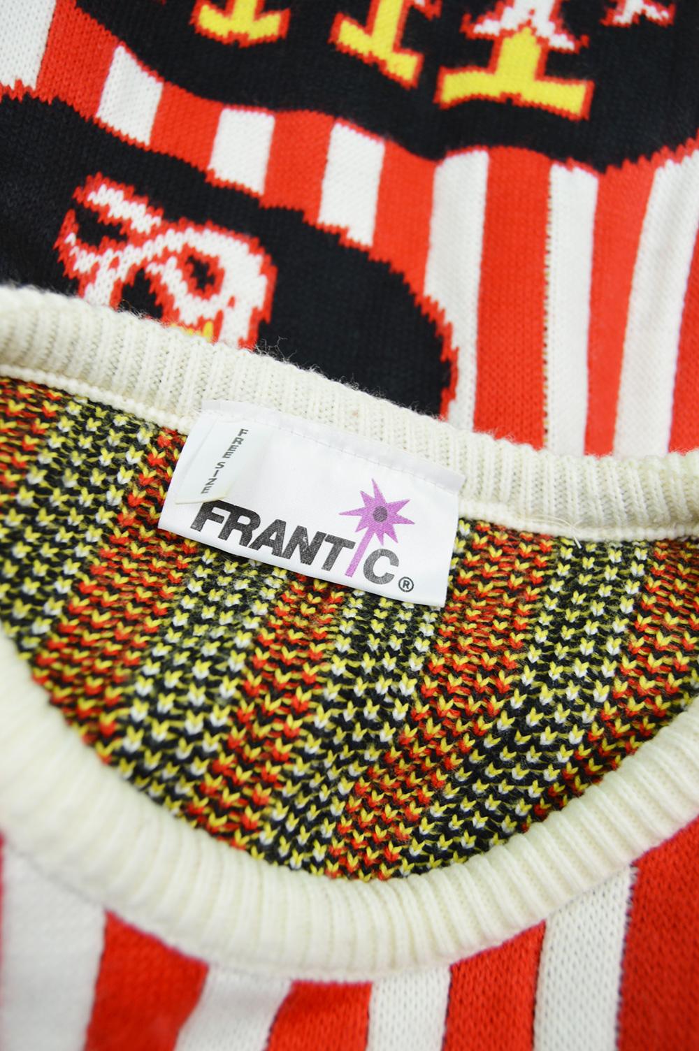 Frantic Vintage Clubwear 'Punch & Judy' Acrylic Knit Sweater, 1990s 3