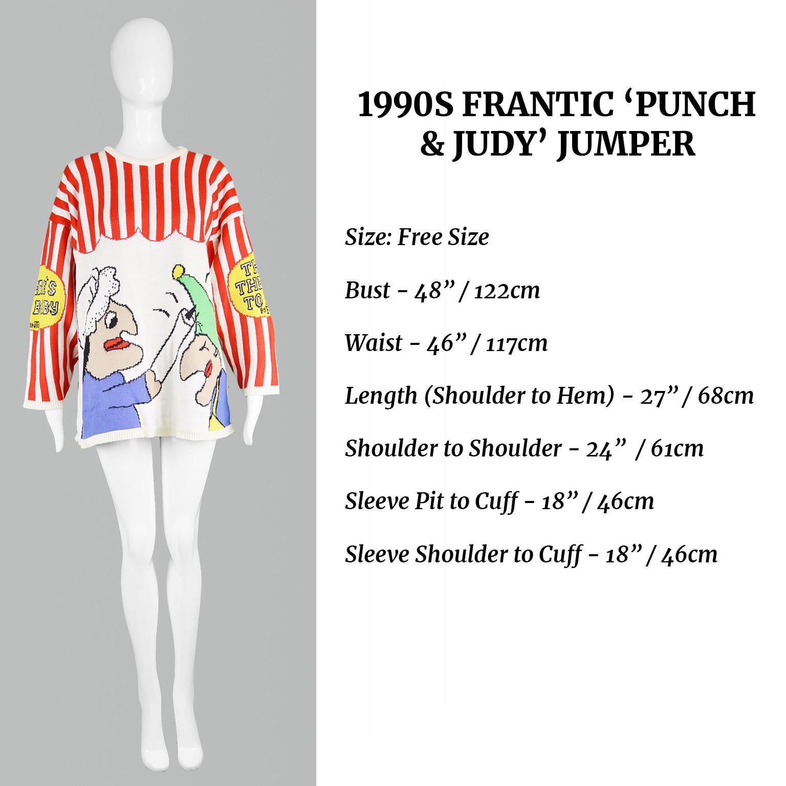 Frantic Vintage Clubwear 'Punch & Judy' Acrylic Knit Sweater, 1990s 4